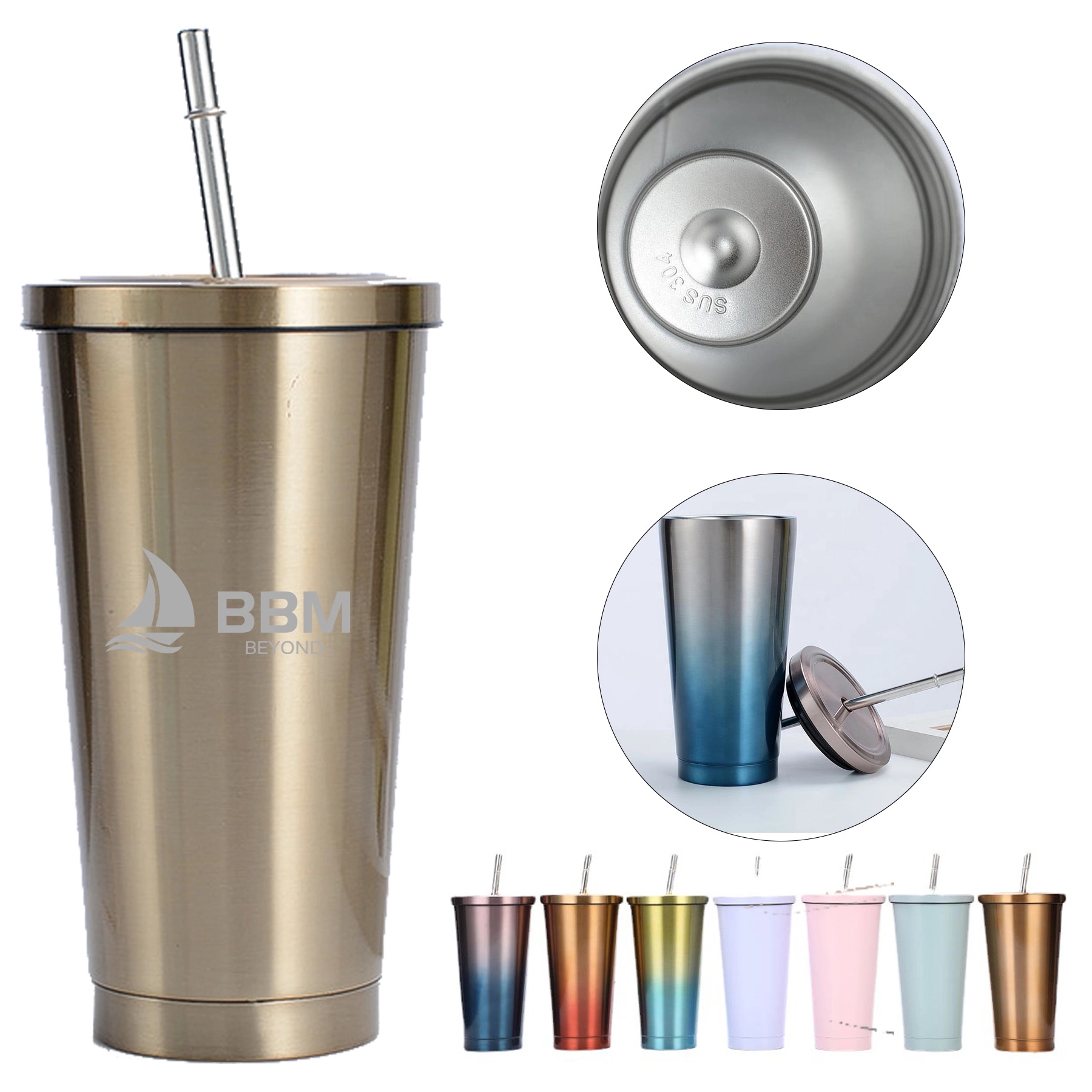 Insulated Stainless Steel Water Bottles with Straw 3
