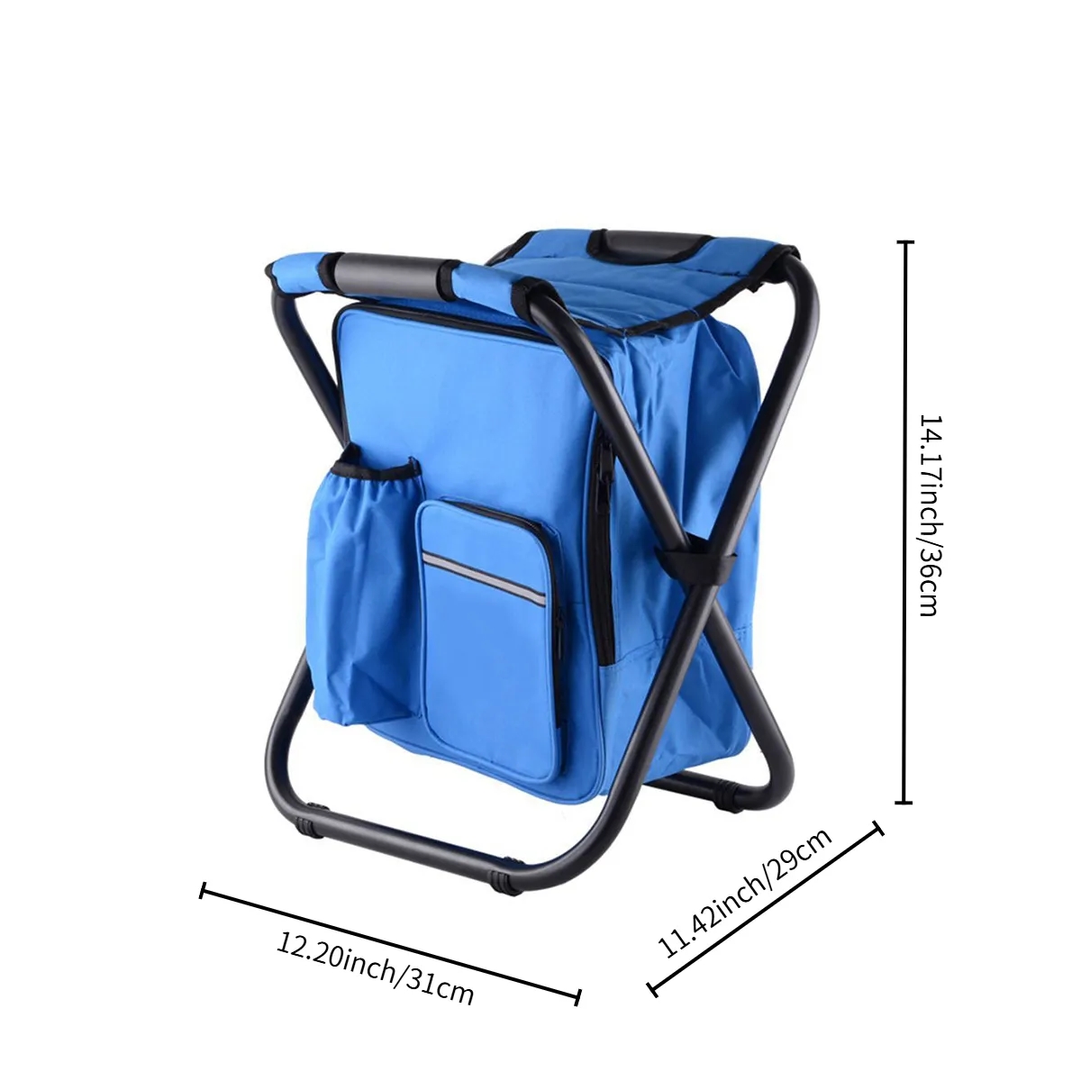 Portable Cooler Stool with Storage Pockets 7