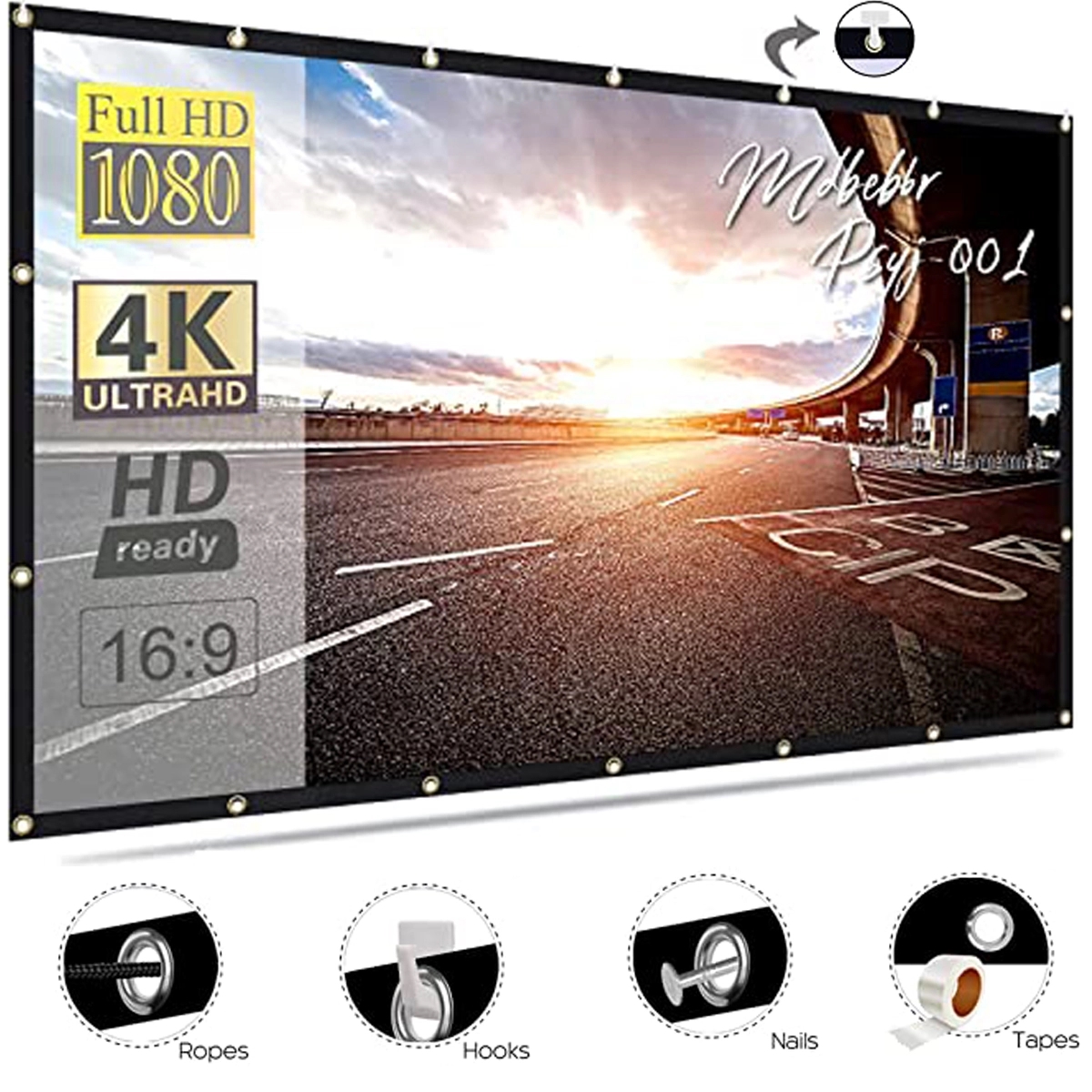 120" Portable Folding Soft Projector Screen 1