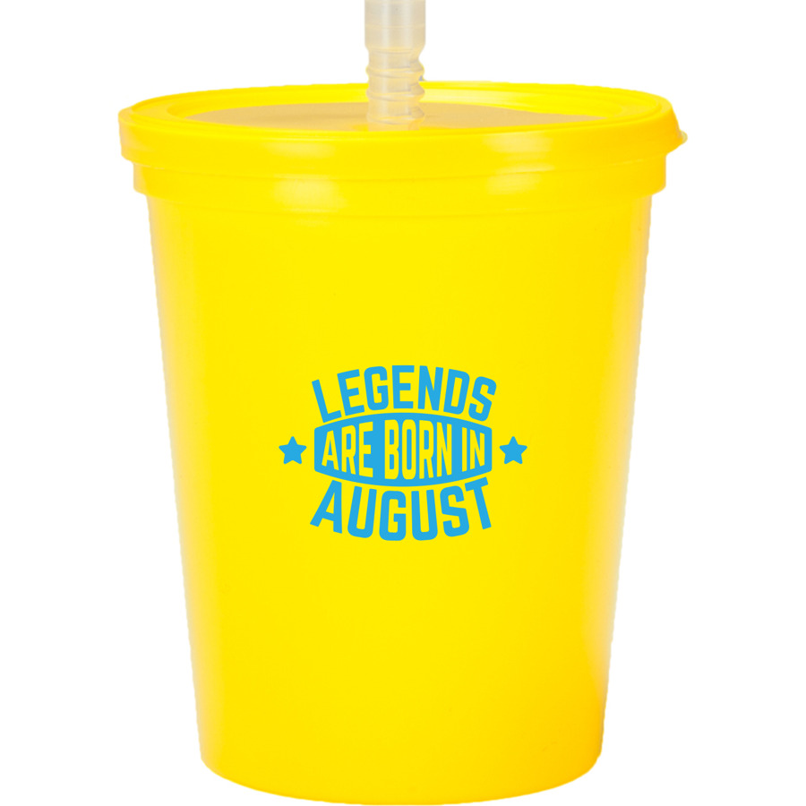 Plastic Stadium Cup with Lid and Straw 16 oz. 6