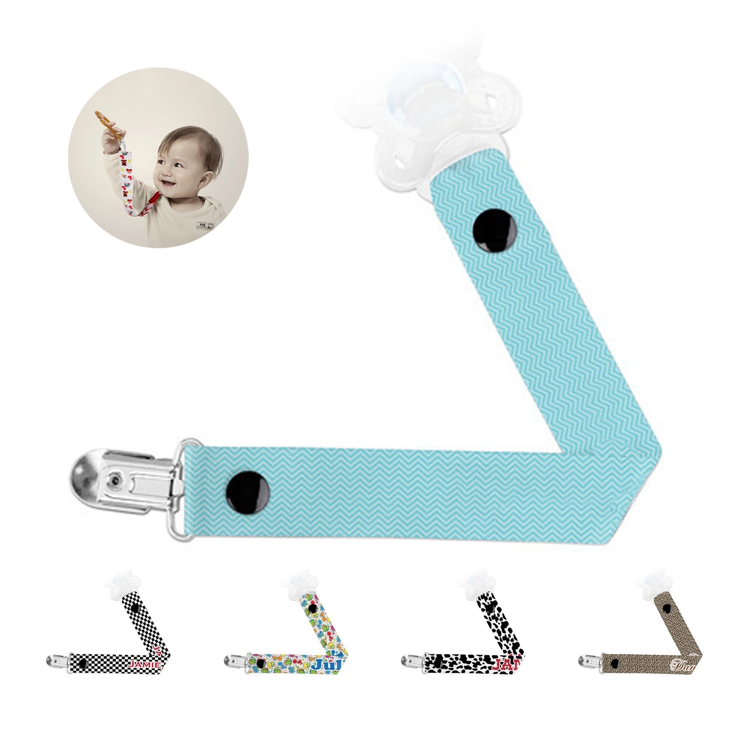 Baby Pacifier Straps Matal Clips Chain 2