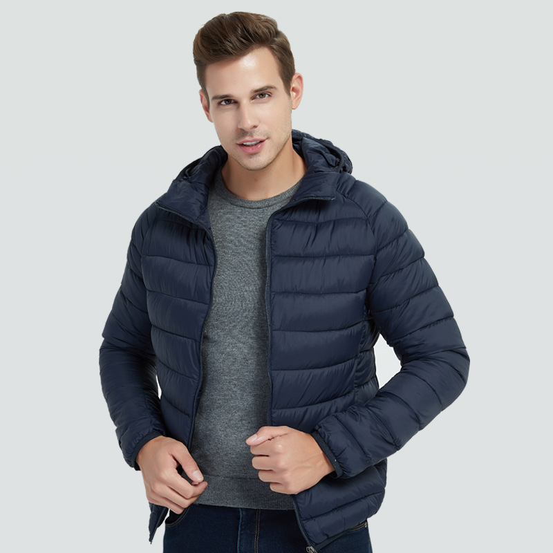 Men's Lightweight Water-Resistant Packable Hooded Puffer Jacket 2