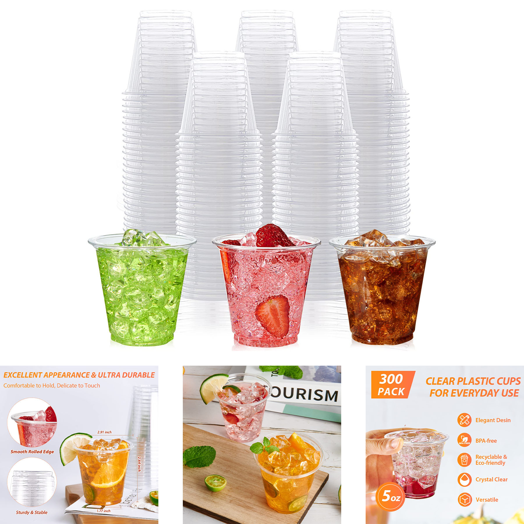 5 oz Clear Plastic Cups 2