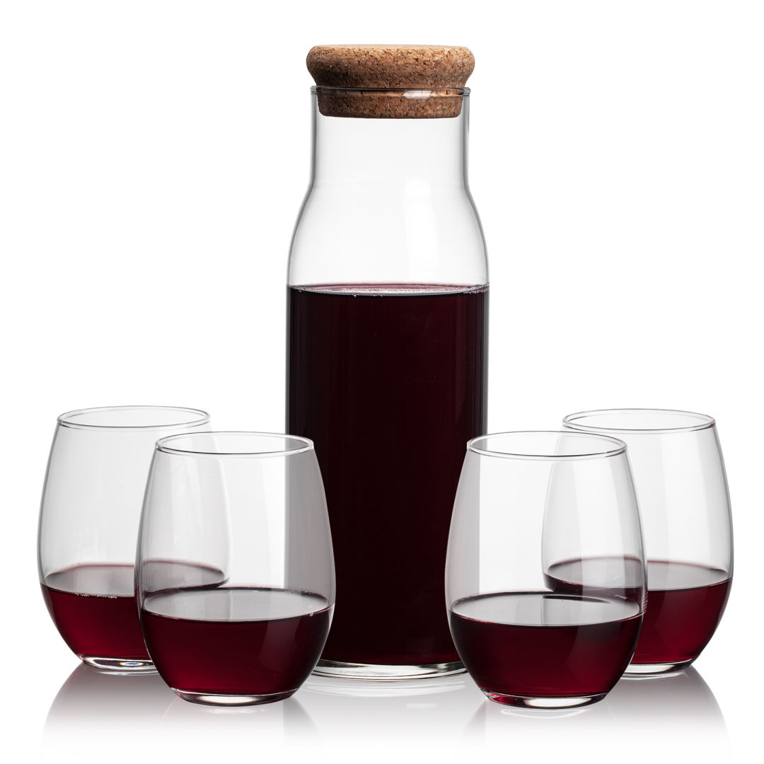 Aviston Carafe & Stanford Stemless Wine 7