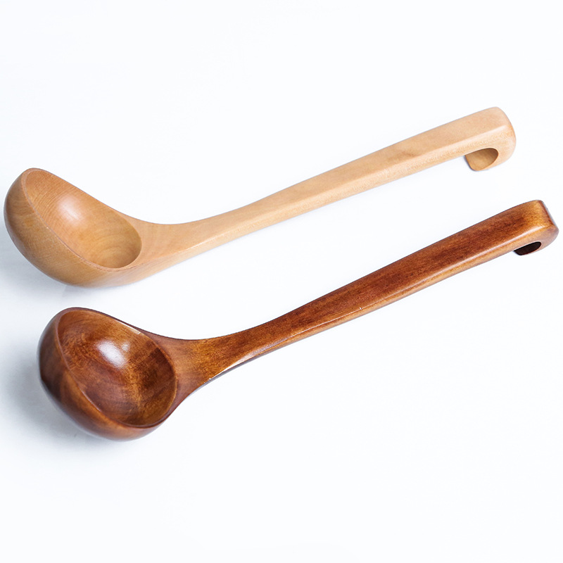 Natural Wooden Ladle for Cooking and Serving - 11 Inches 2