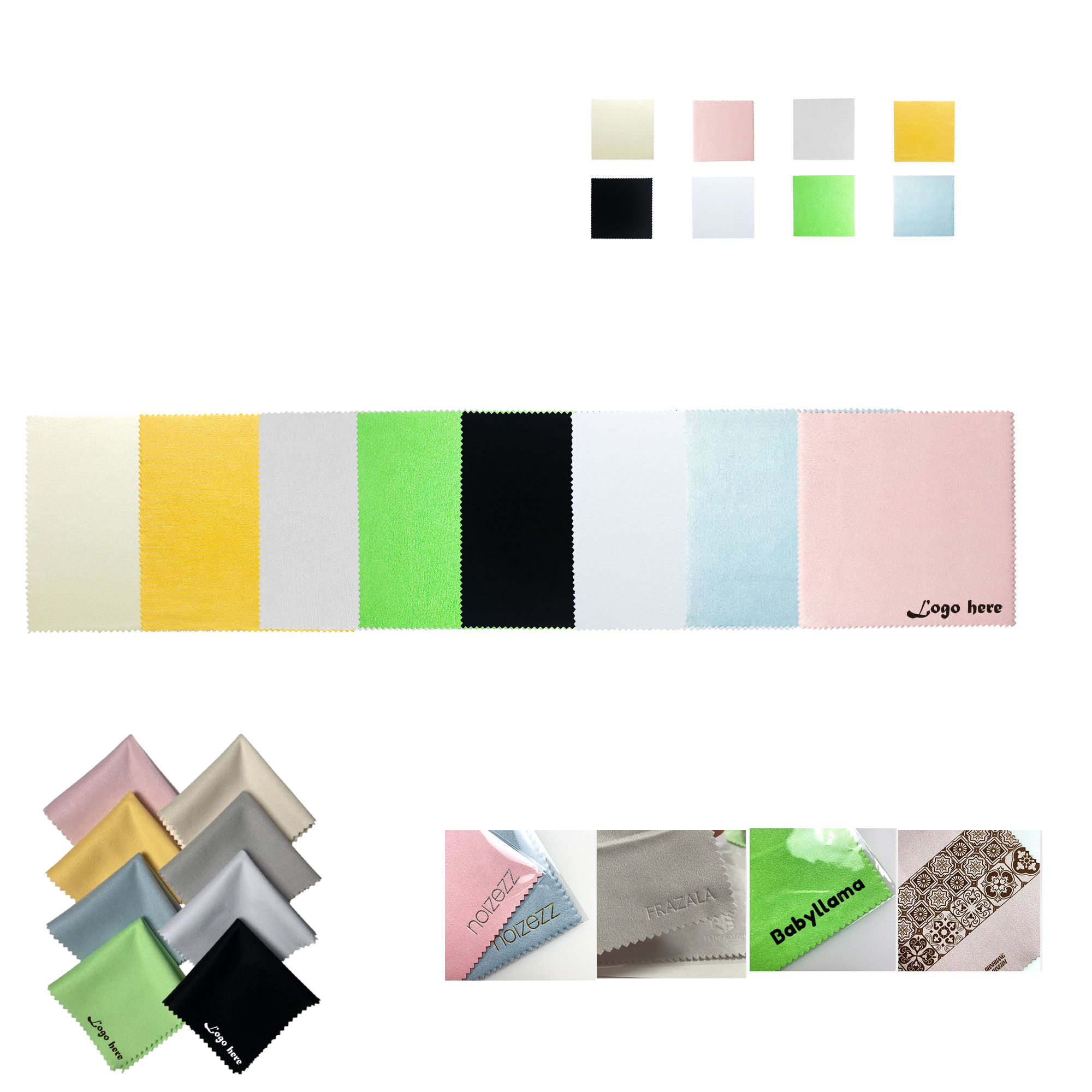 Custom 6" Suede Microfiber Glasses Screen Cleaning Cloth MOQ200 2