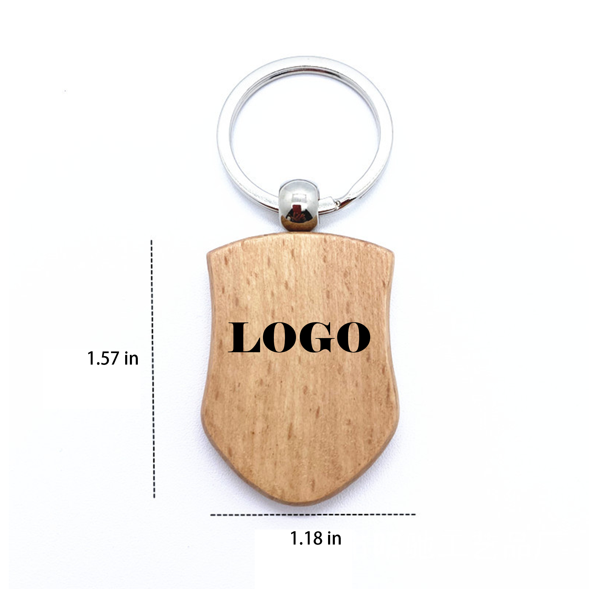 Natural Wood Grain Custom Keychain 1