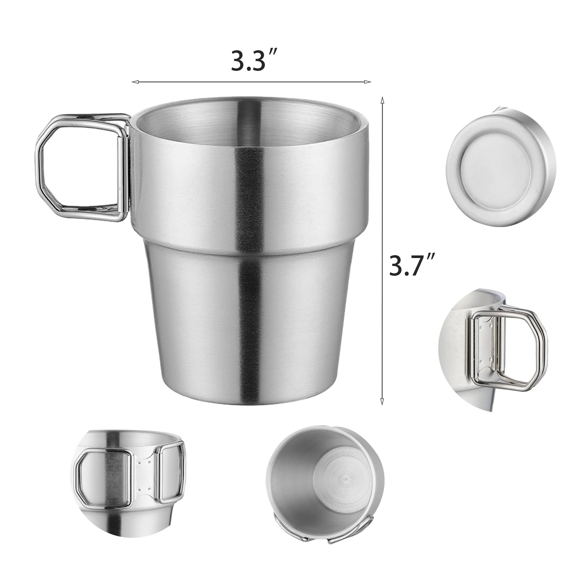 Stainless Steel Folding Handle Nesting Cup 2