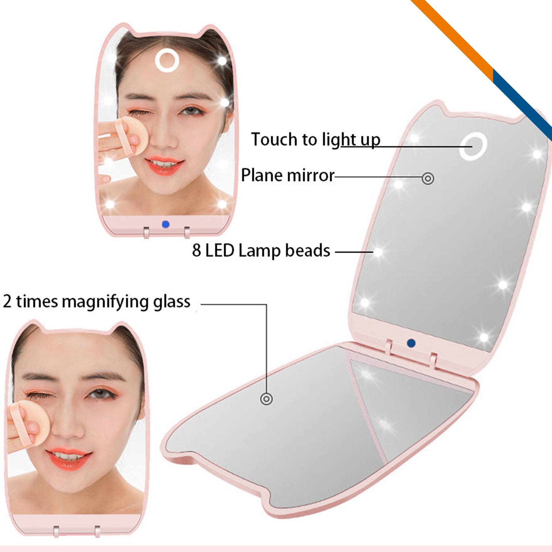 Dubin LED Compact Mirror 6