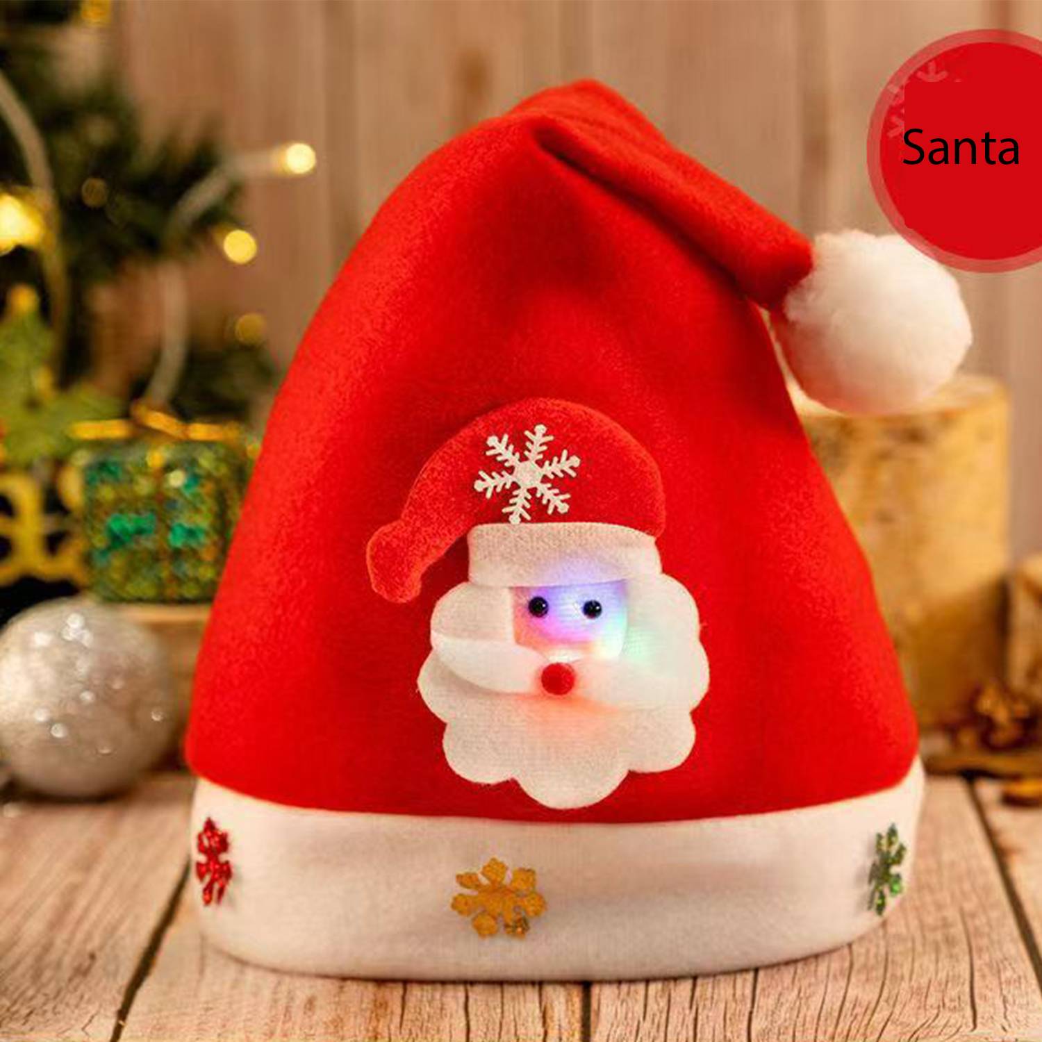 Christmas Hats LED Light Santa Snowman Deer 3