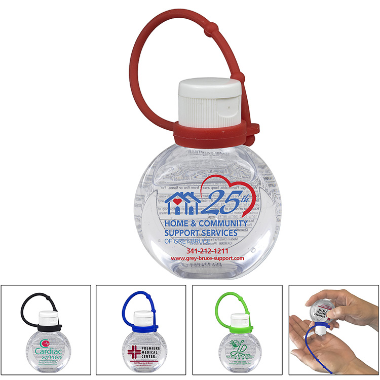 " Santiago SC"1 oz.Hand Sanitizer Antibacterial Gel with Adjustable Silicone Carry Strap- Spot Color