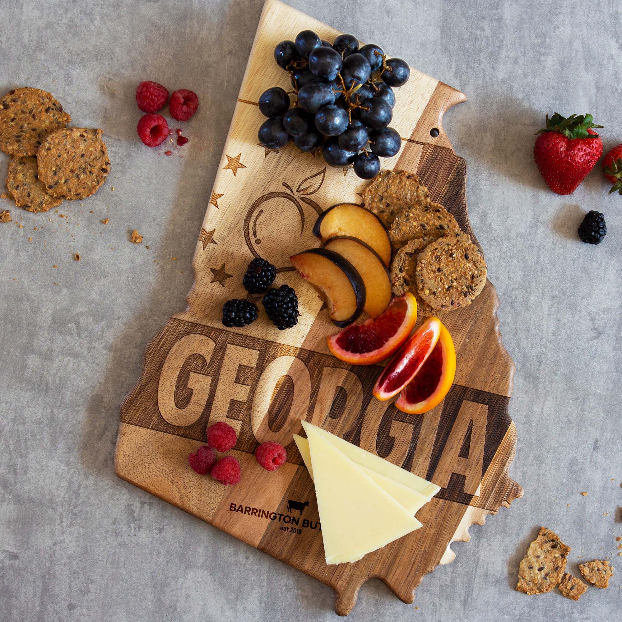 Rock & Branch® Origins Series Georgia State Shaped Wood Serving and Cutting Board 7