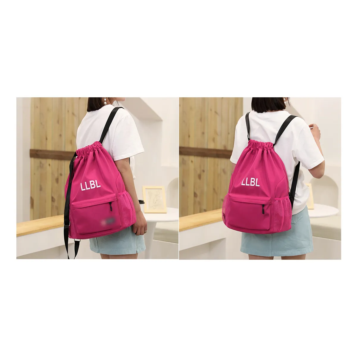 Drawstring Sports Waterproof Backpack All-Over Printing 7