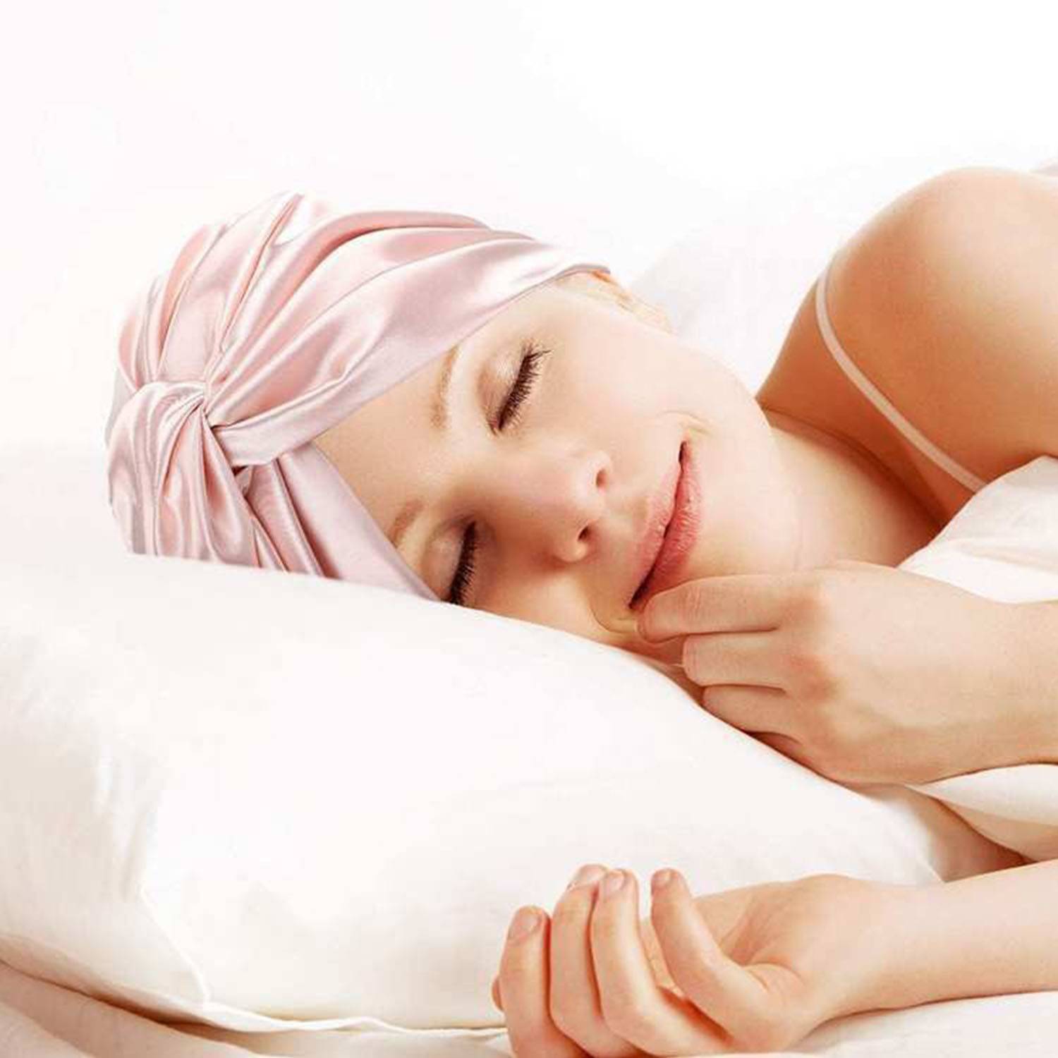 Smooth Stretch Satin Sleep Cap for Women Hair Care 4