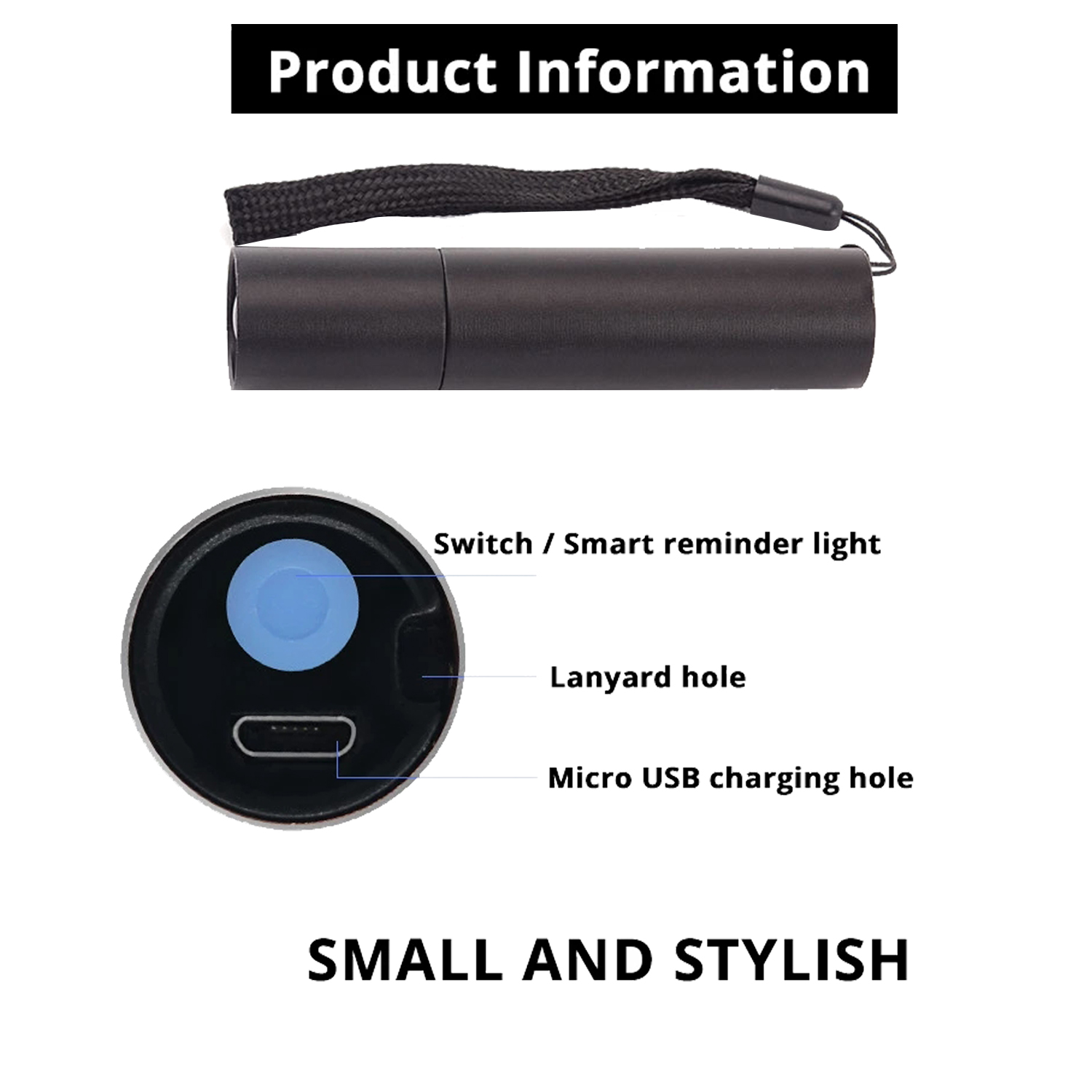 USB Rechargeable Aluminum Flashlight 6