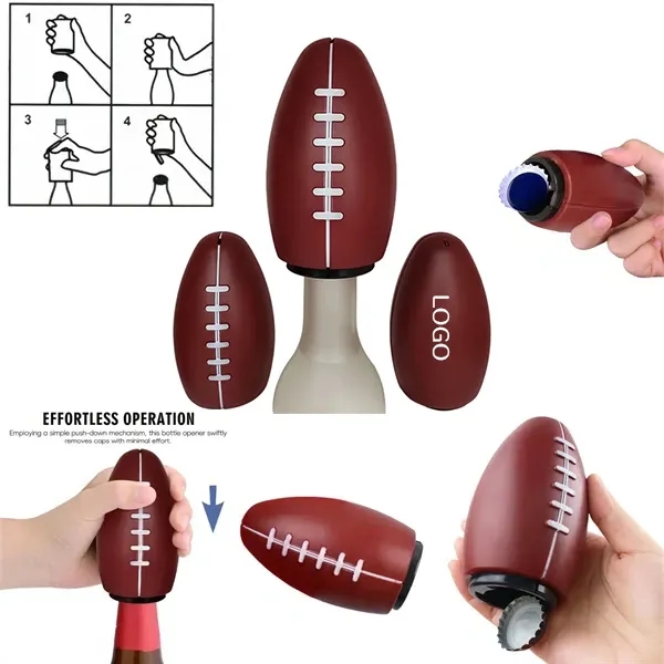 Football Shaped Bottle Opener - Automatic Press Down Design 5