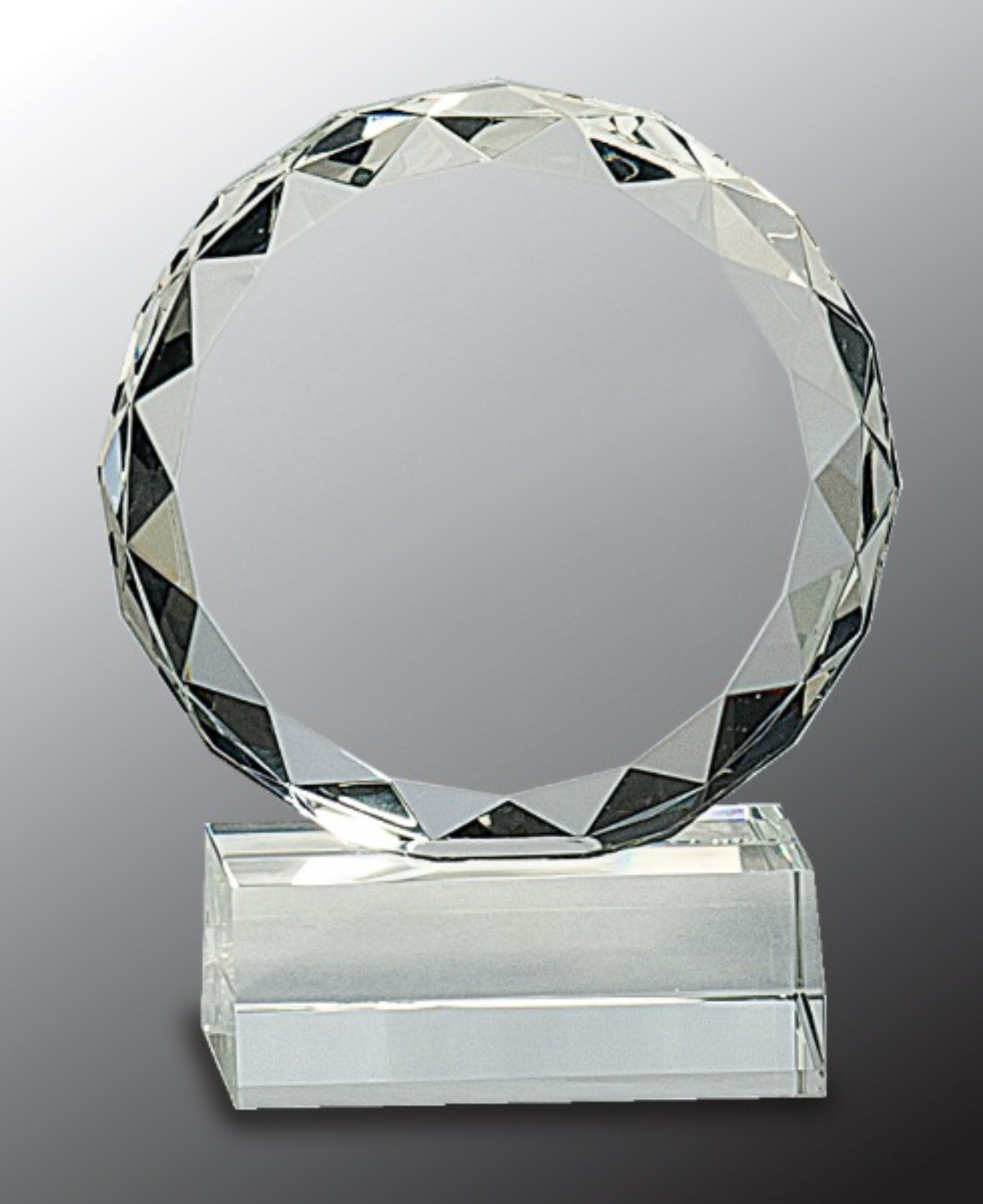 5 1/4" Round Facet Crystal Award on Clear Pedestal Base 3