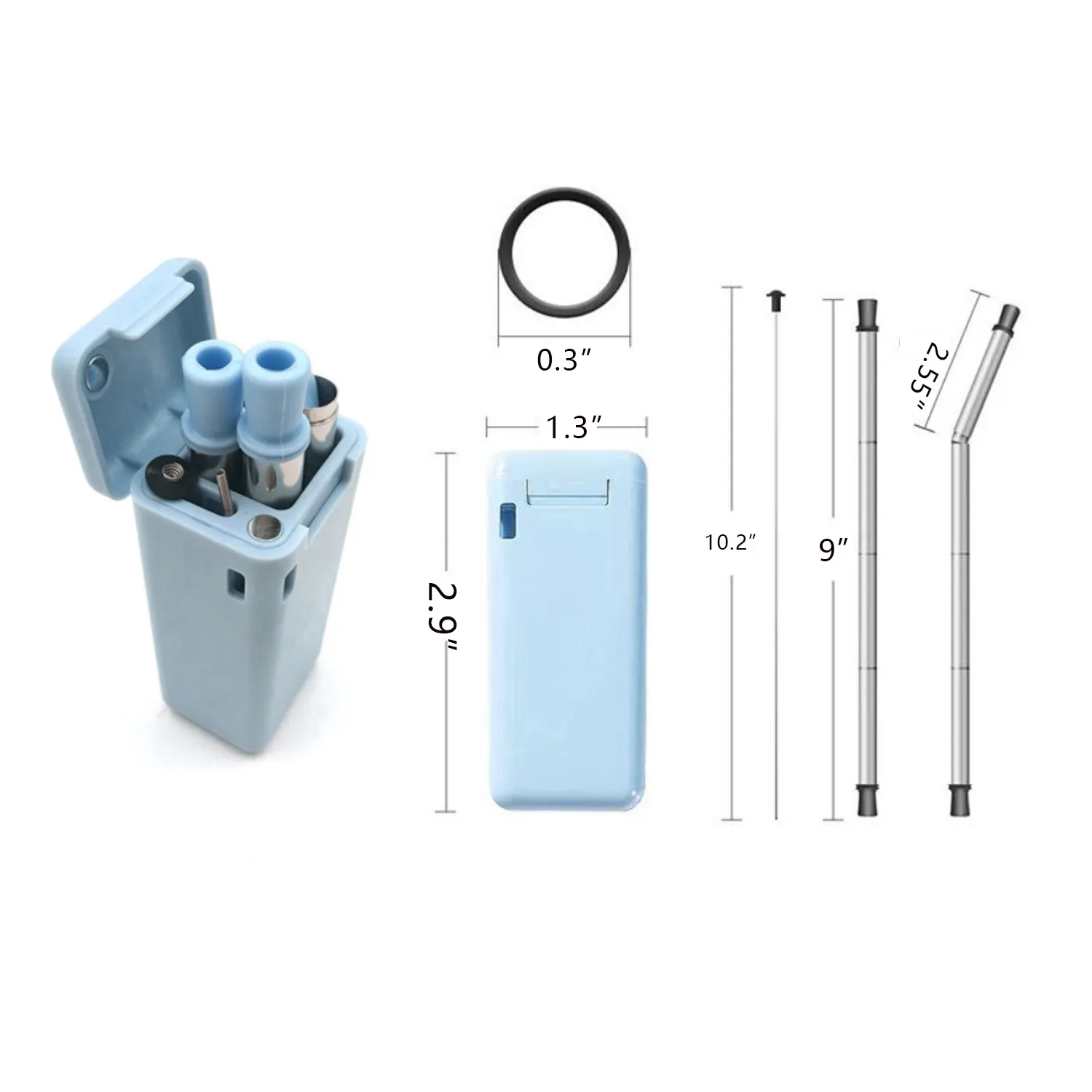 Foldable Stainless Steel Silicone Straw 9