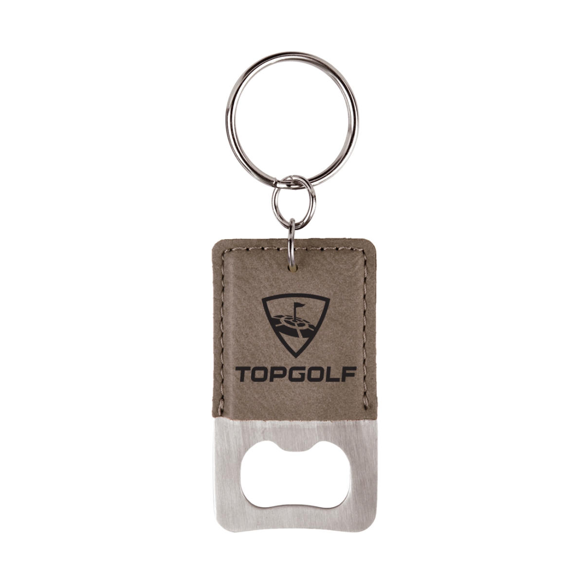 Laser Engraved Leatherette Key Tag with Bottle Opener Rectangle (2.75"x1.5") 1