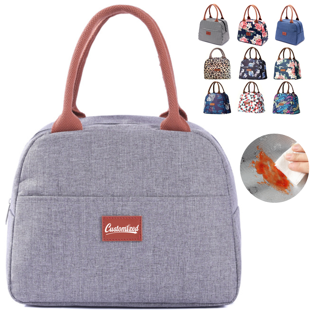 8L Insulated Lunch Tote Bag with Handle Pouch 9