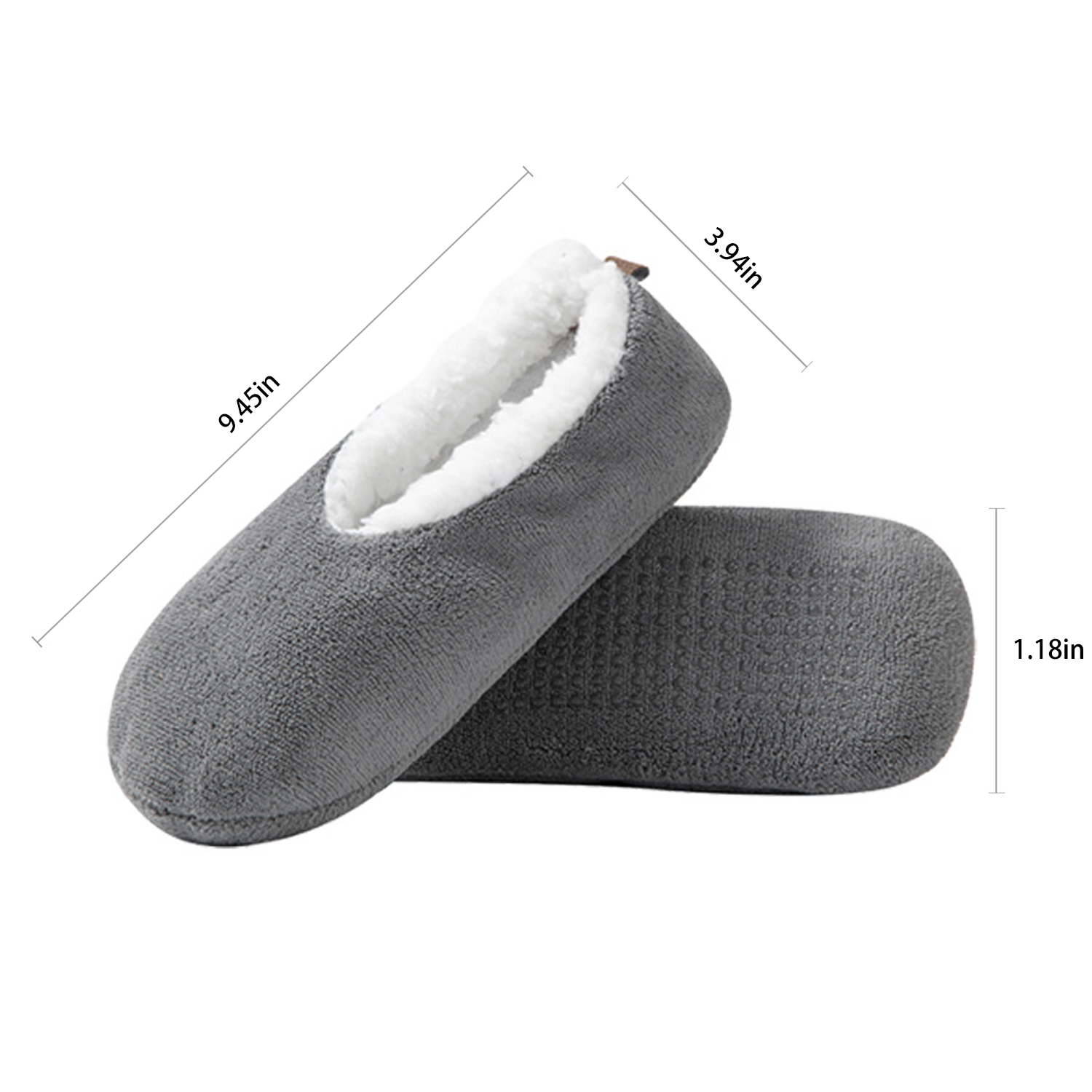 Adult Polyester Fleece Lined Non-Slip Indoor Slipper Socks 7