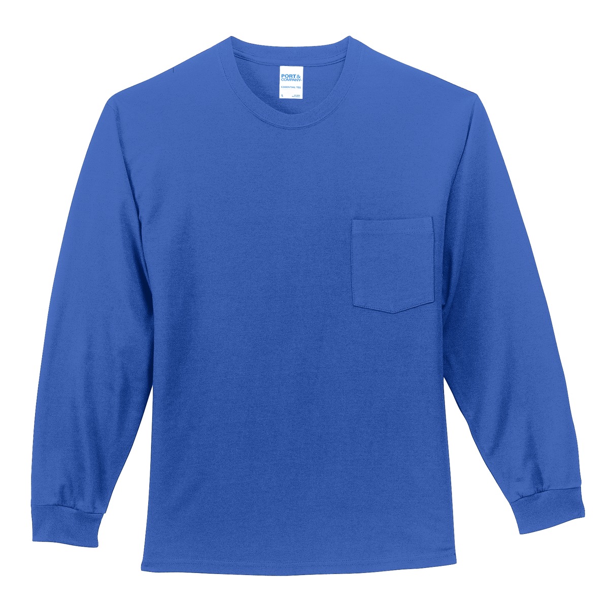 Port & Co Long Sleeve Essential Pocket Tee. PC61LSP 43