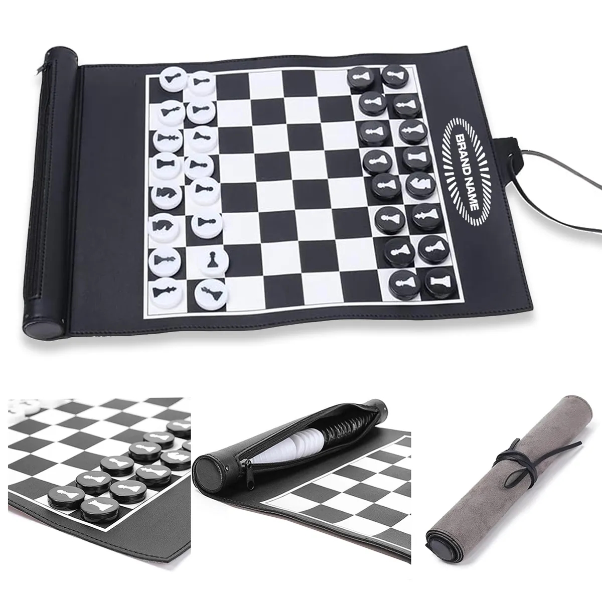 Folding Portable Travel Camping Board Games Chess Checkers 2