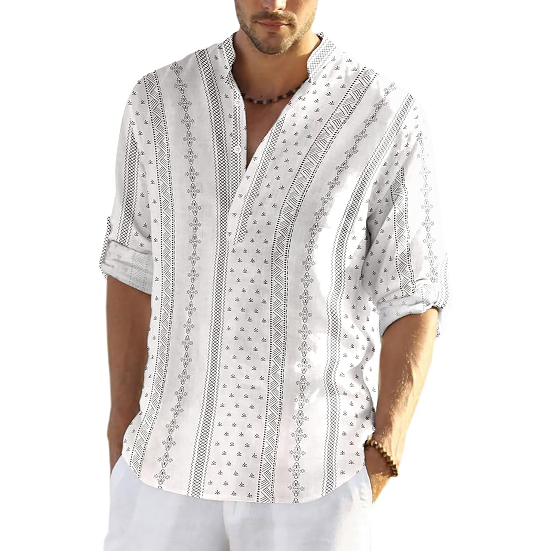 Casual Henley Collar Shirt 28