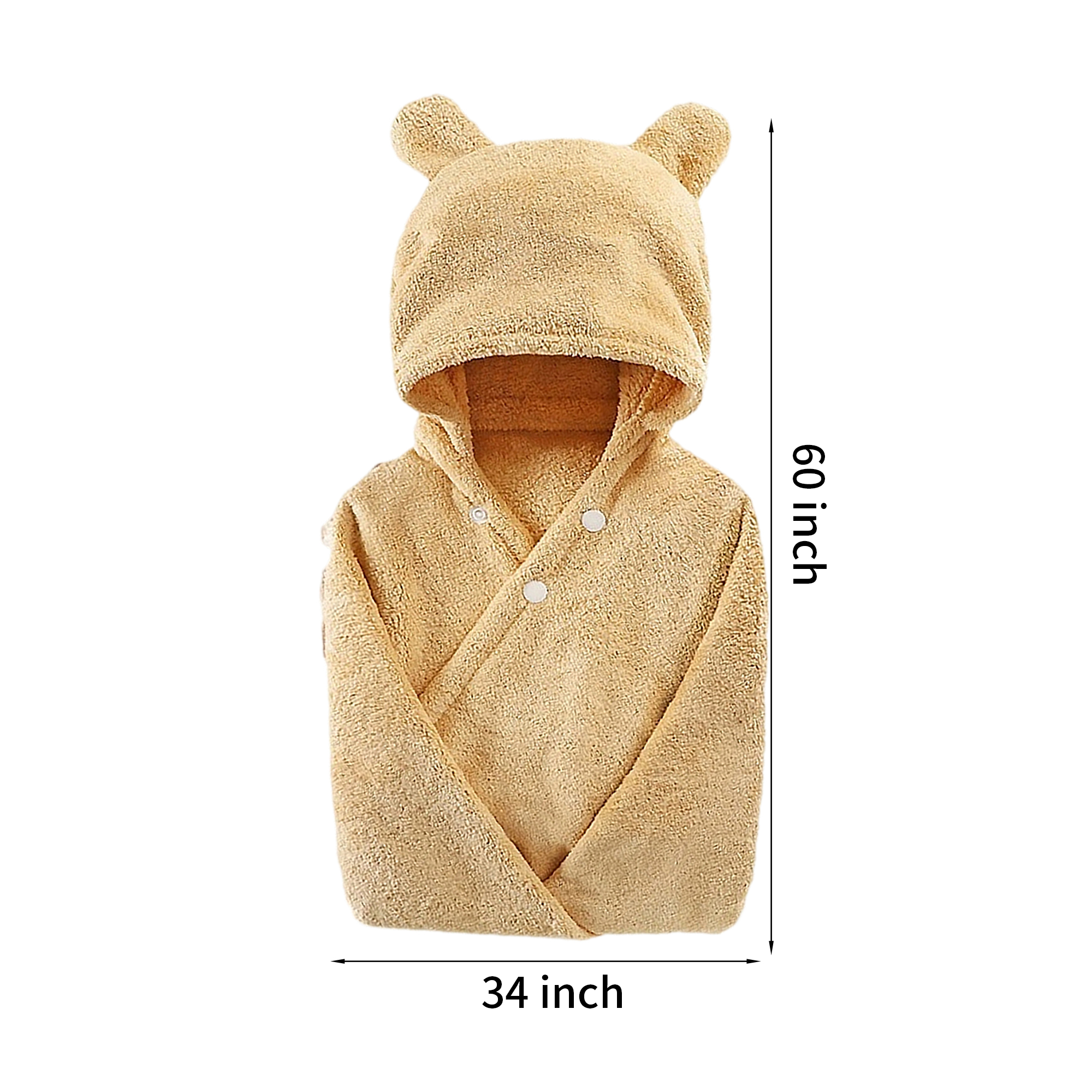 Microfiber Baby Hooded Bath Towel Quick Dry 60 x 34" 3