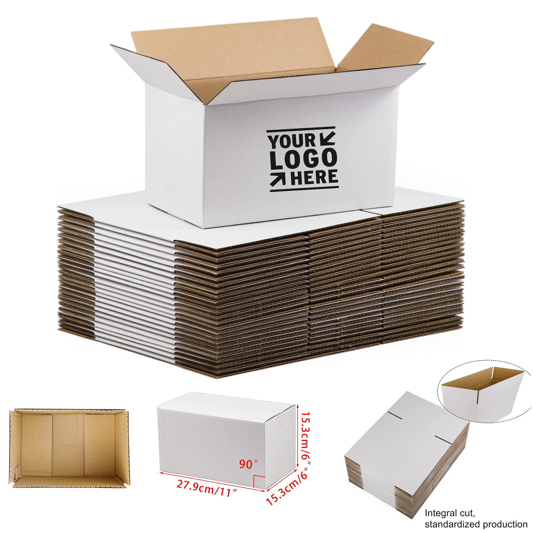 Recyclable Durable 11x6x6 Inches Corrugated Cardboard Shipping Packing Mailing Box