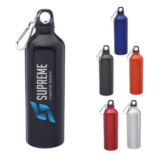 Sports Bottle with Carabiner and Twist Cap - Aluminum Water 2
