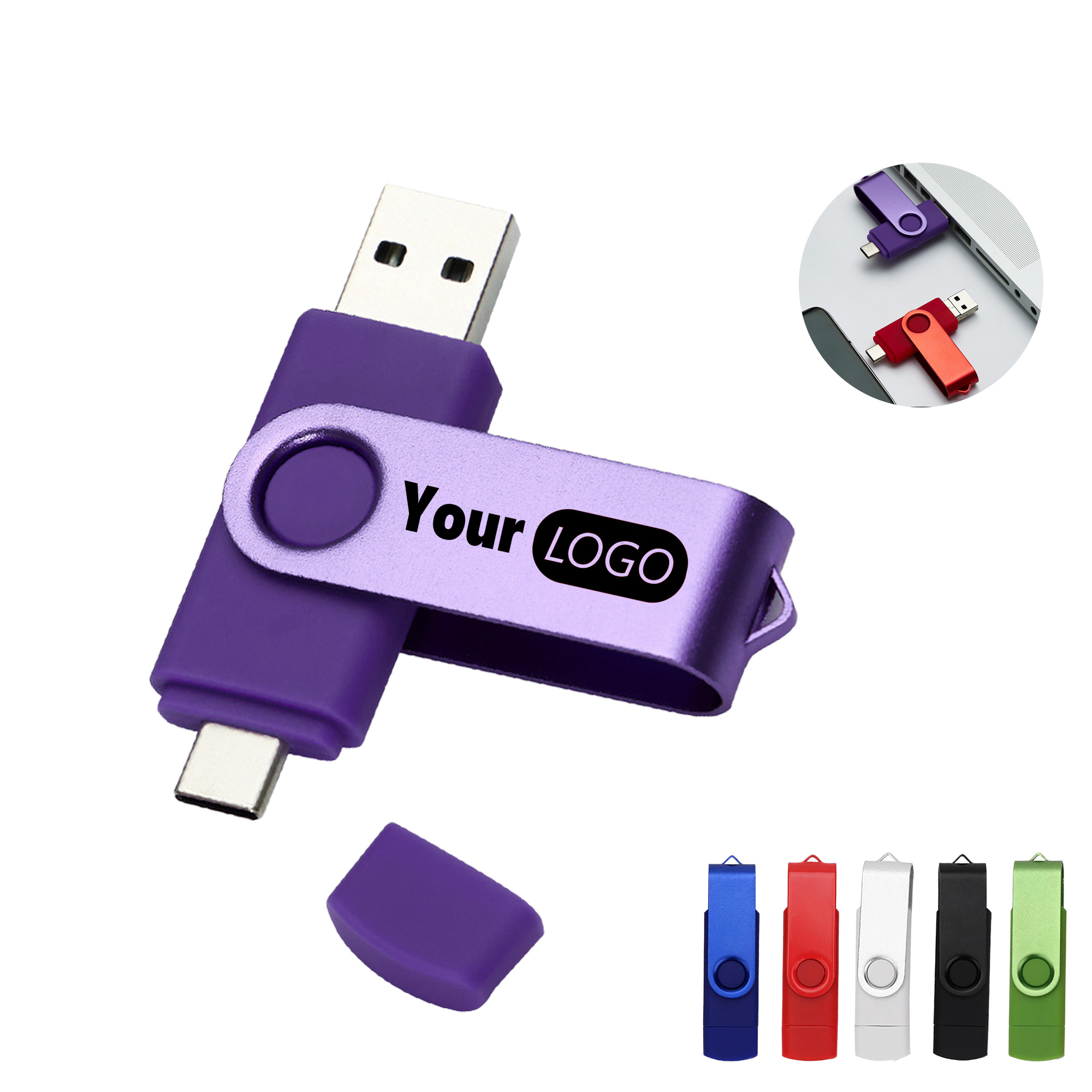 Versatile Rotating USB Drive with Type-C 1