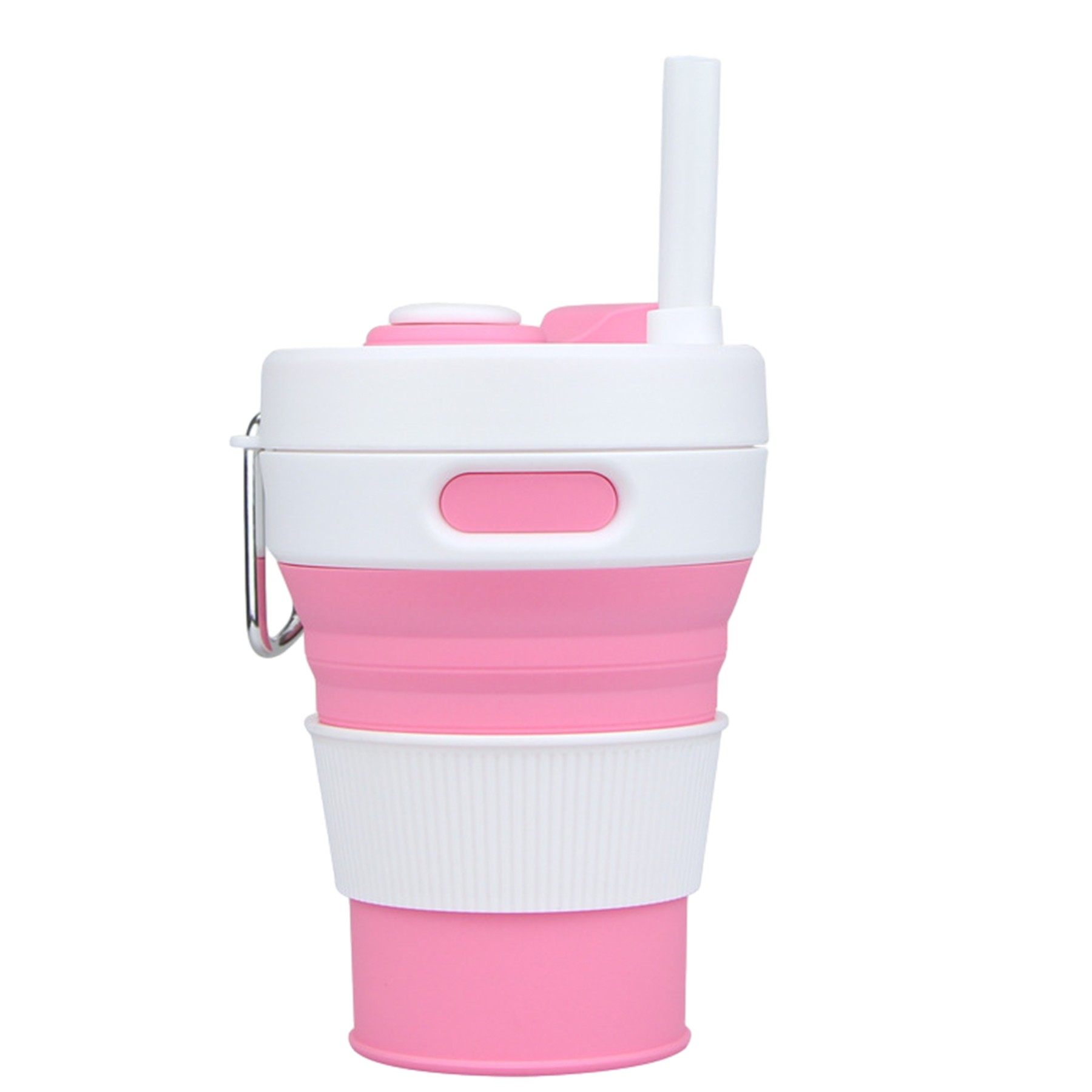 15.2Oz Silicone Folding Water Bottle W/ Straw 2