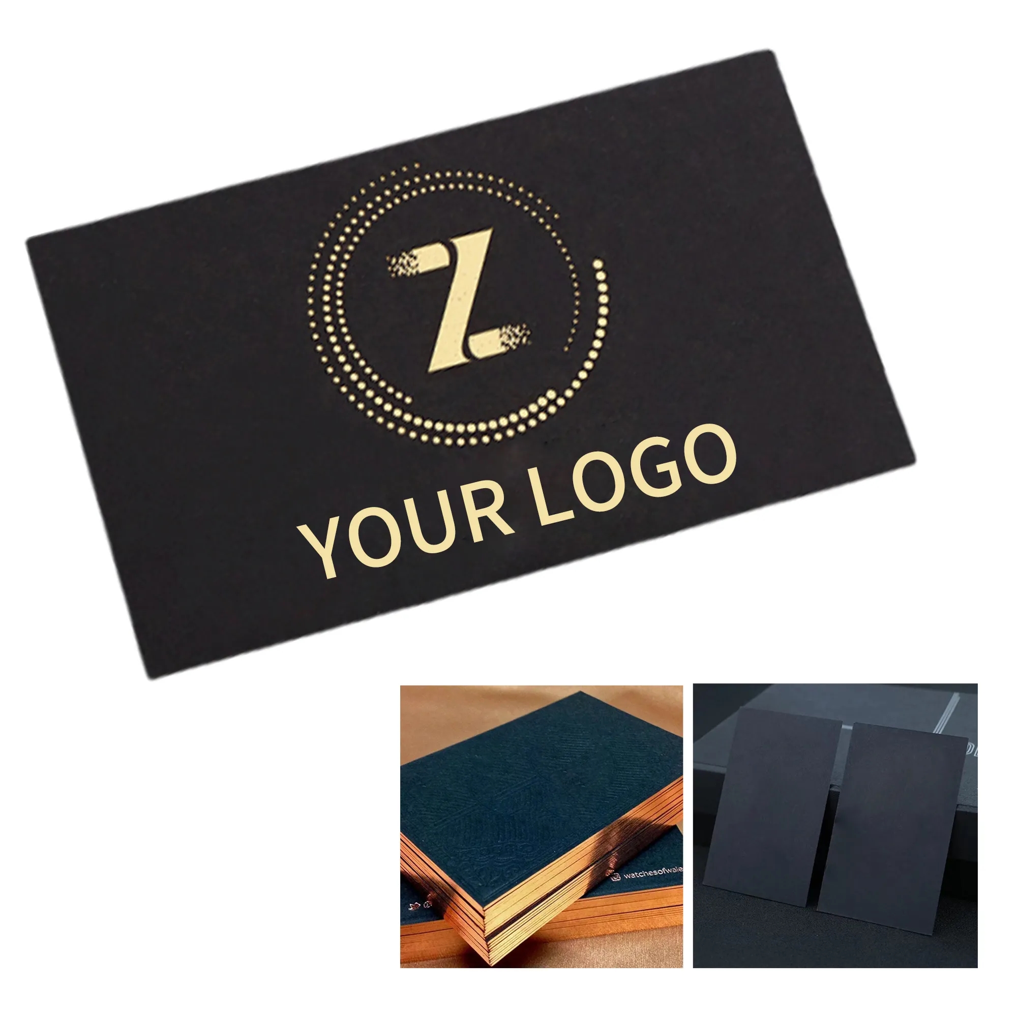 Black Business Card with Gold Foil Print 1