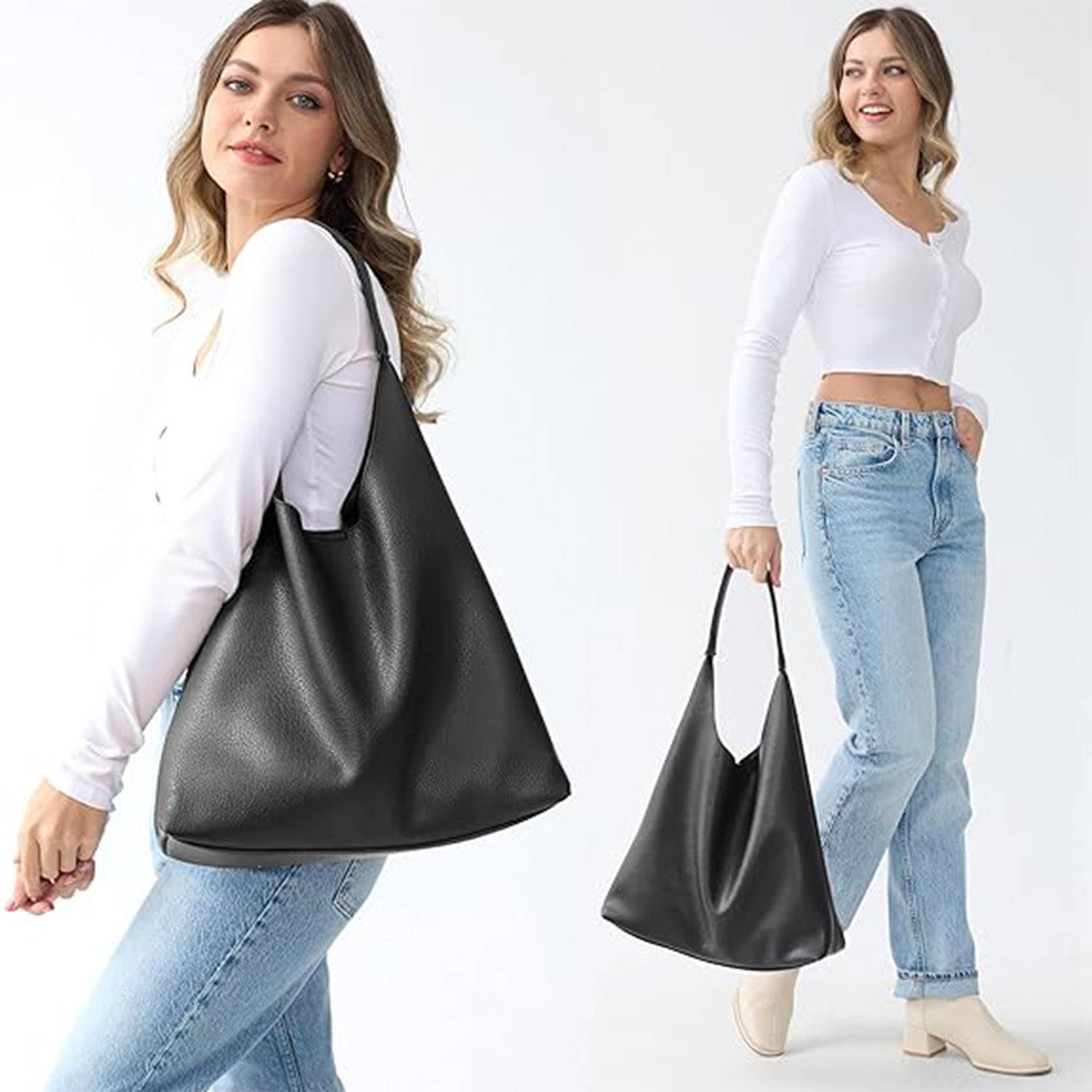 Handbags for Women Vegan PU Leather Tote Bags, custom tote bag with logo imprint 5