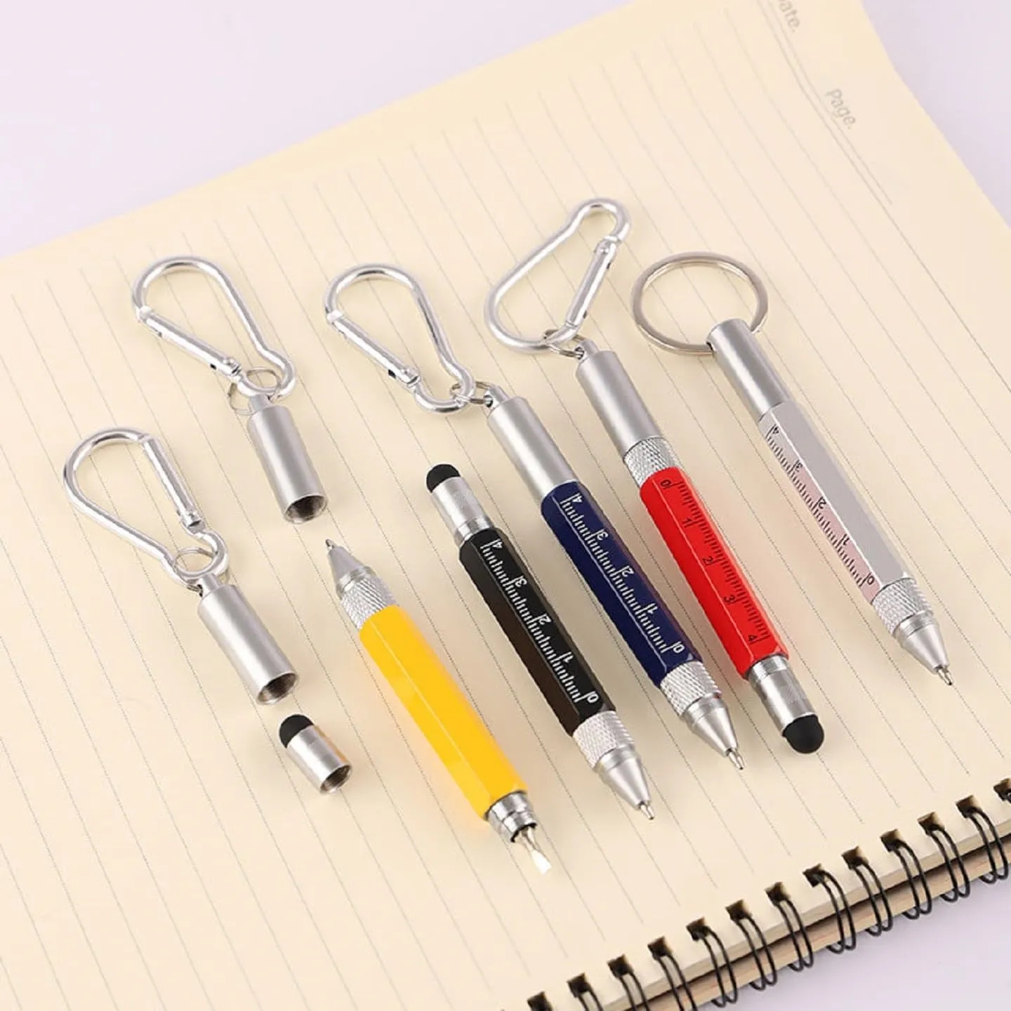 6In1 Key Ring Pen with Carabiner 4