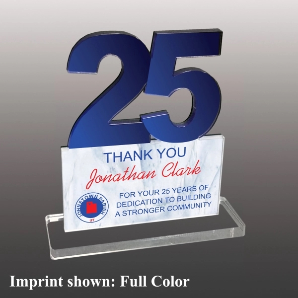Number Twenty-Five Shaped Acrylic Award - Full Color