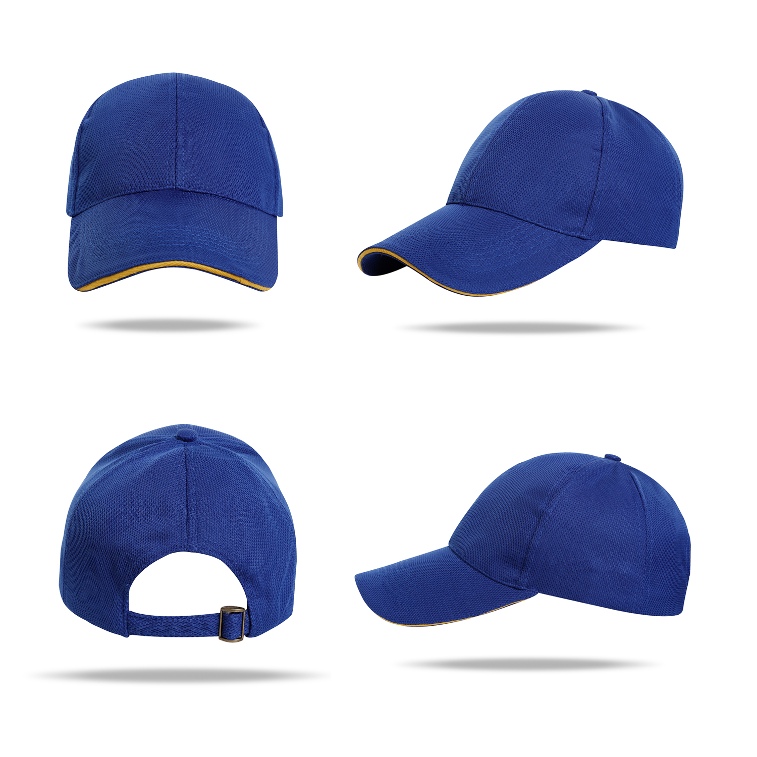 Stock Solid Color Quick Dry Poly 6 Panel Cap w/Single Buckle Back Fastener 3
