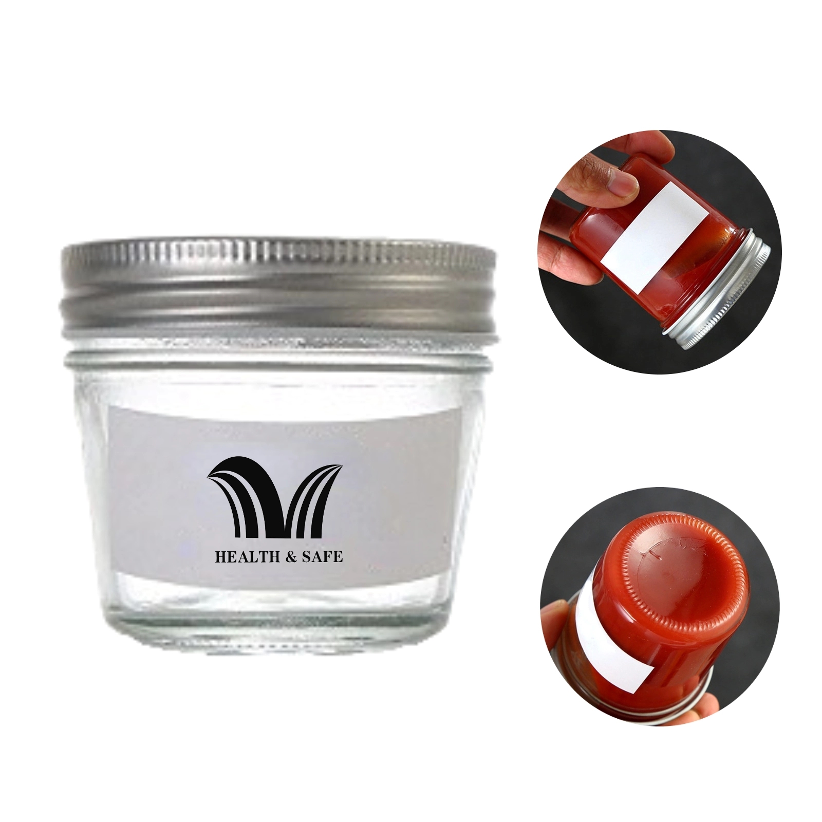 3oz Glass Mason Jar w/ Airtight Lid 2