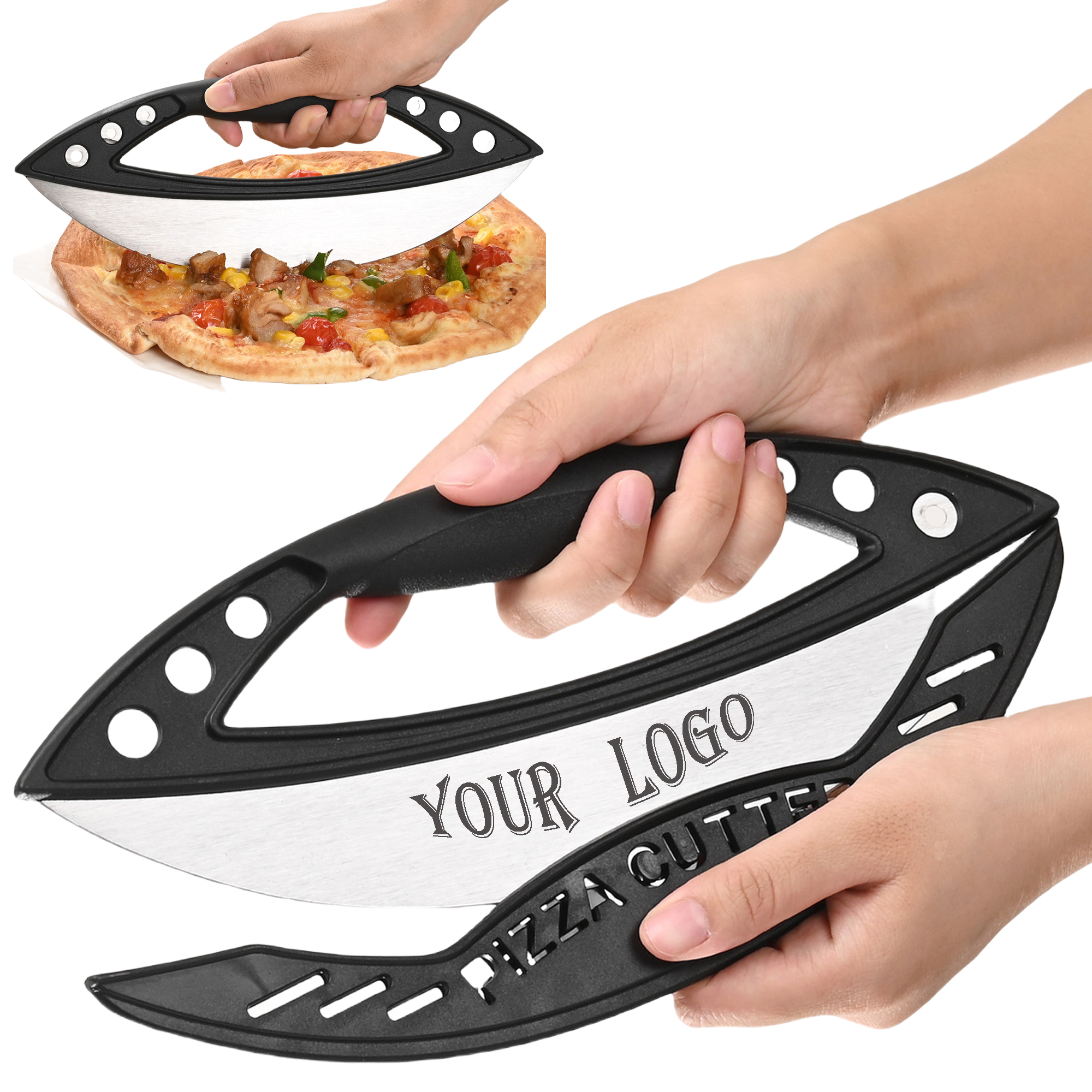 Stainless Steel Half Moon Ring Pizza Cutter MOQ20 2