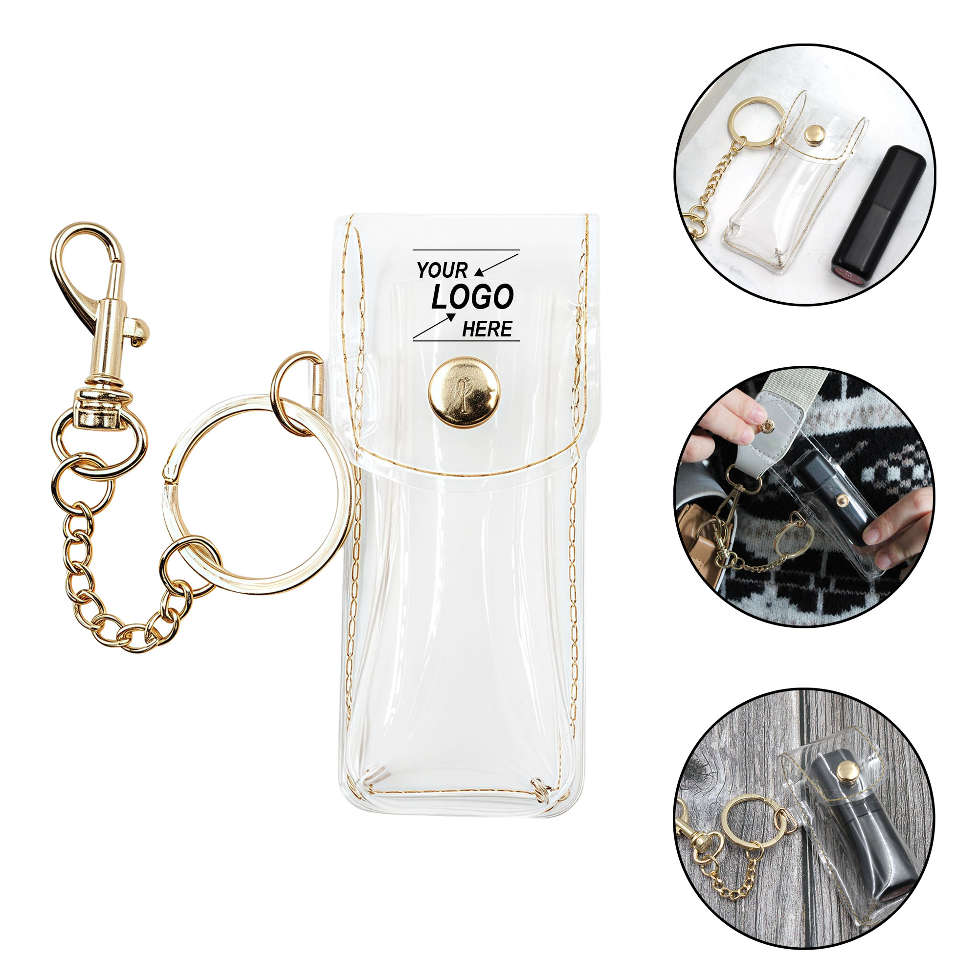 Clear Lipstick Case with Keychain 2
