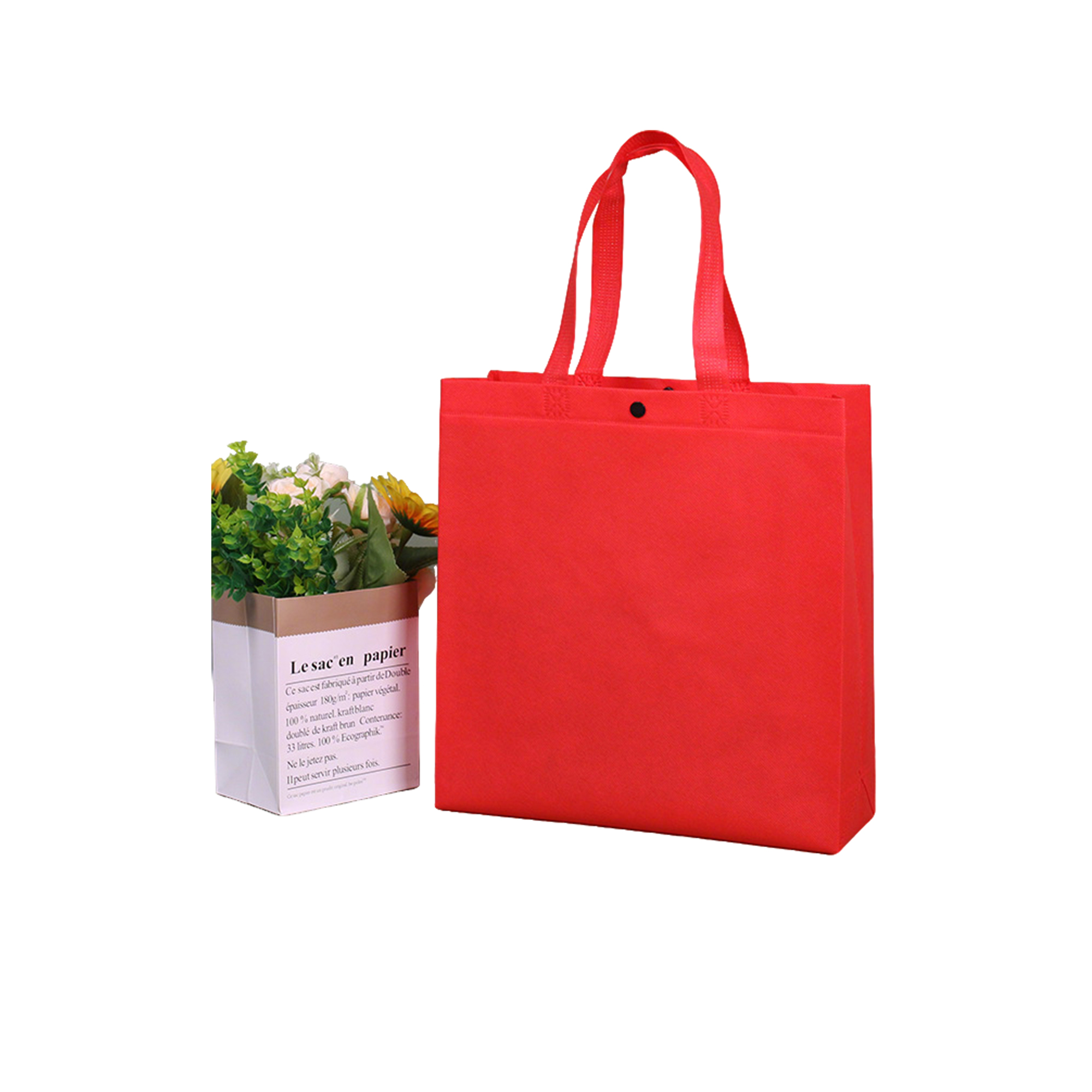 Nonwoven Fabric Tote With Concealed Closure 9 x 4 x 9.8" 13