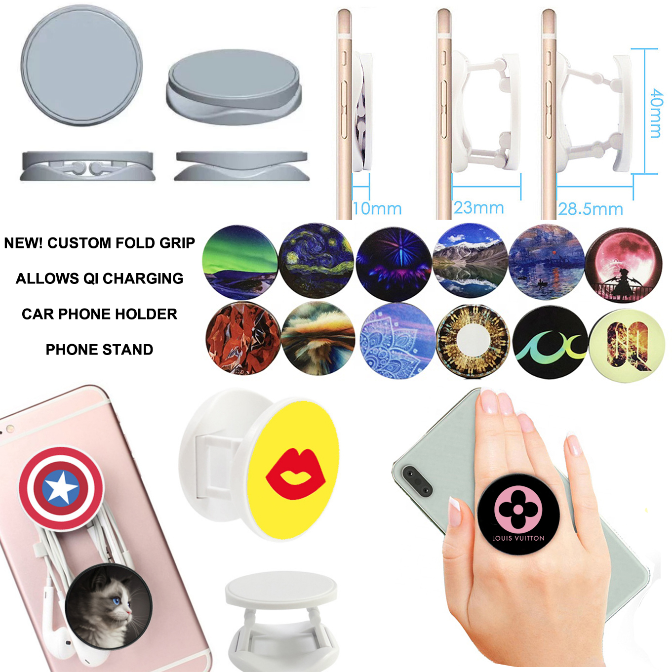 Lincoln Legs Round Phone Stand And Grip Holder 20