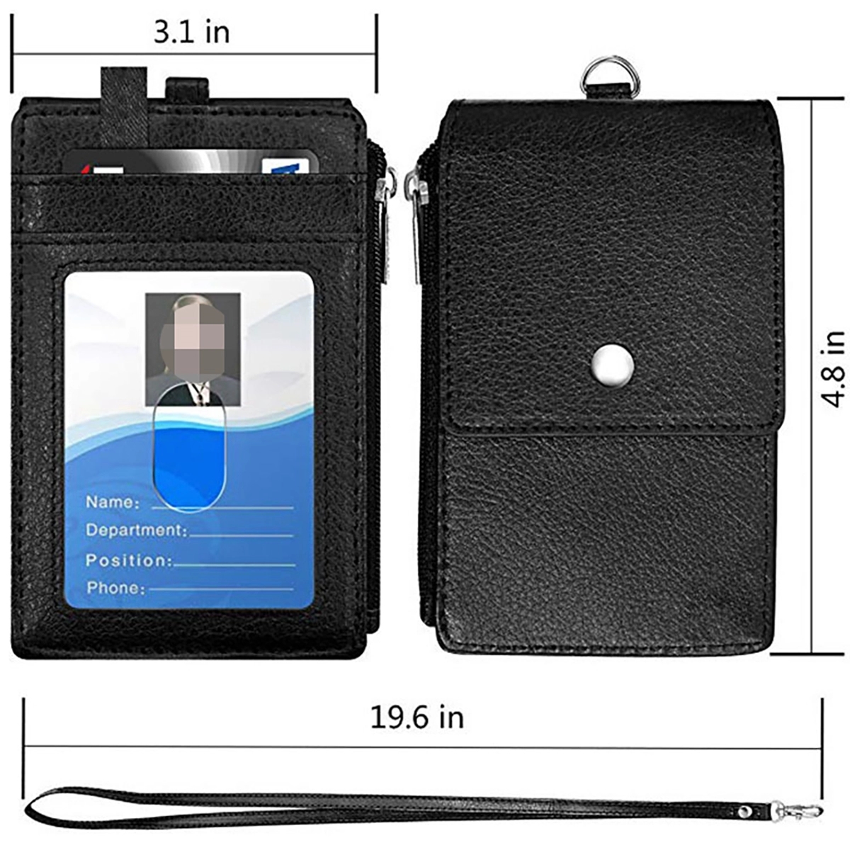 Pu Leather Id Badge Holder 4