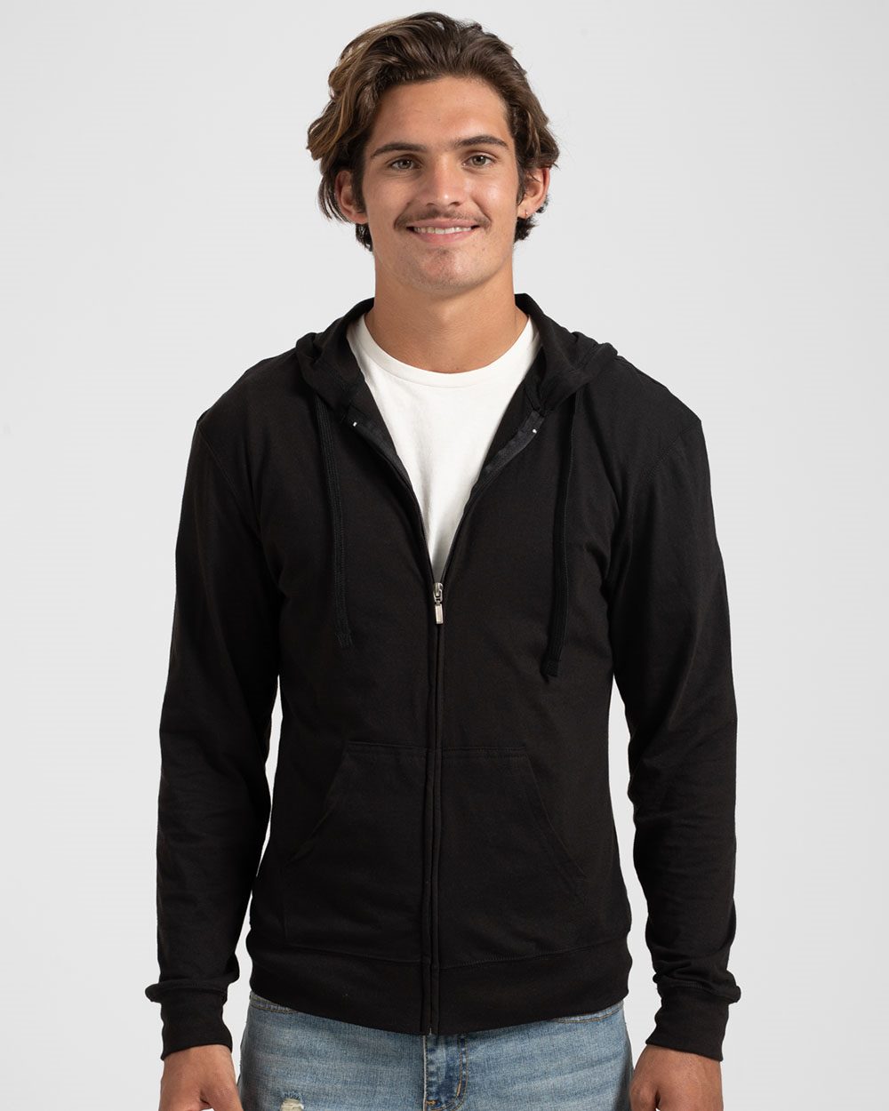 Beach Full-Zip Hooded Long Sleeve T-Shirt