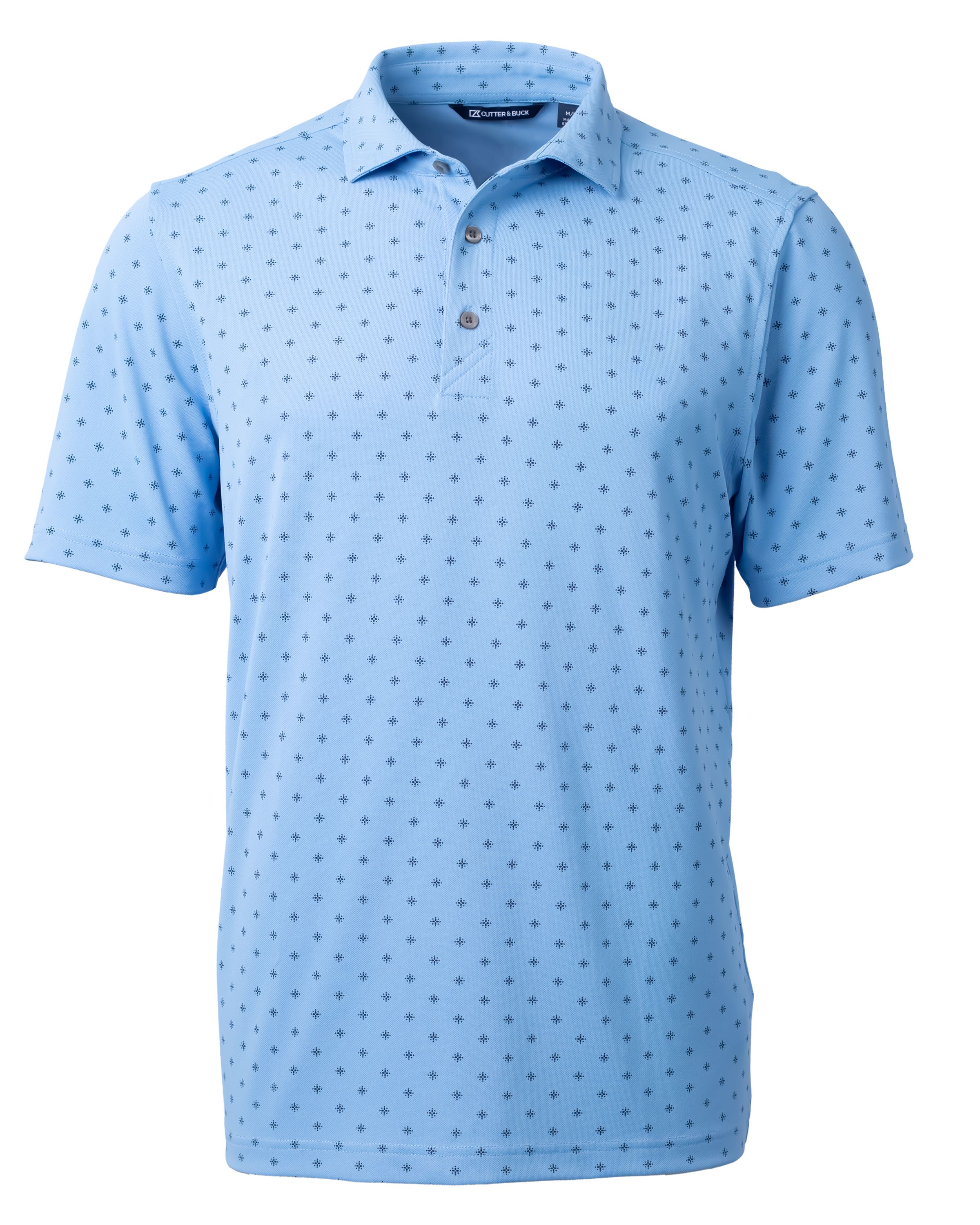 Virtue Eco Pique Tile Print Recycled Mens Polo