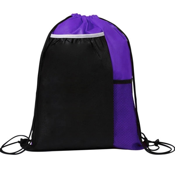 Non-Woven Pocket Sports Pack, custom drawstring bag with logo imprint 8