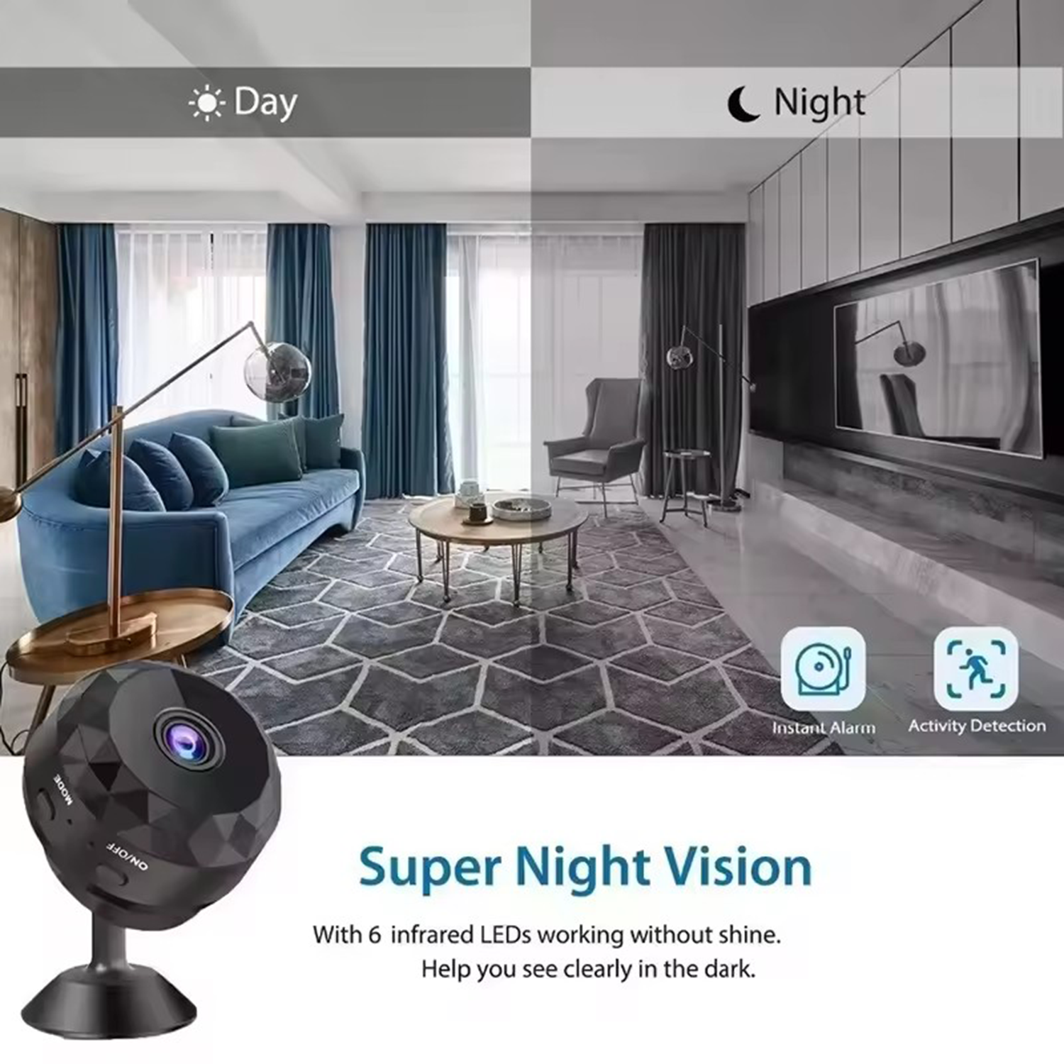 Wireless Mini WiFi Security Camera w/ Night Vision 5