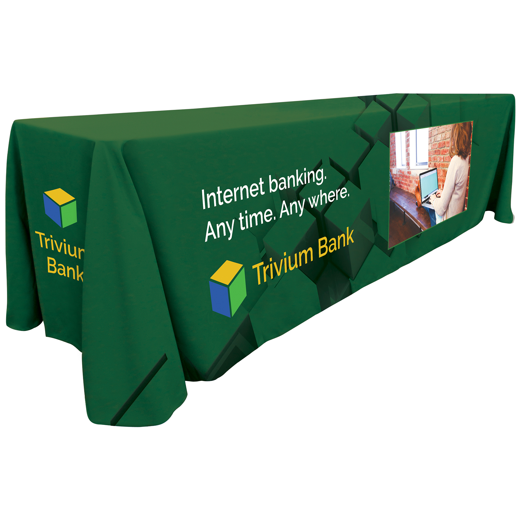 8' Customized Open Back Throw Style Table Cover 4