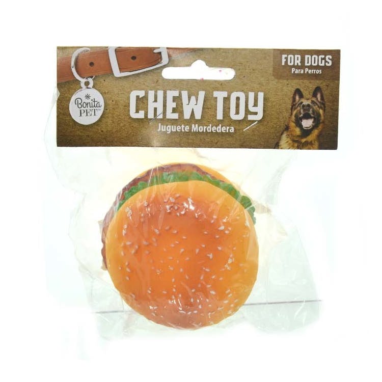 Plastic Burger Pet Toys - 3.34" 2